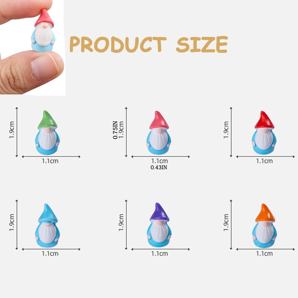 30Pcs Mini Resin Gnomes in 6 Colors,Micro Landscape Christmas Old Man Dwarf Ornament,Diy Decorations Accessories Miniature Small Ornaments for Landscape Garden Outdoor Patio Yard Plant Pots Decor image number 1