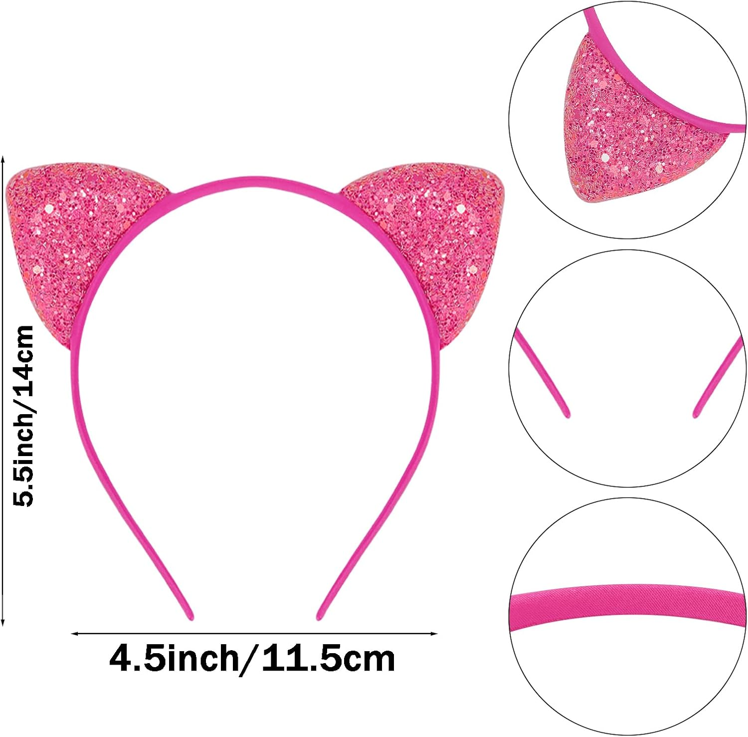 COCIDE 36Pcs Cat Ears Headbands Plastic Taylor Party Decorations Headbands for Girls Gabby Dollhouse Party Favors Birthday Supplies for Women Halloween Hair Accessories Hair Hoops Costume