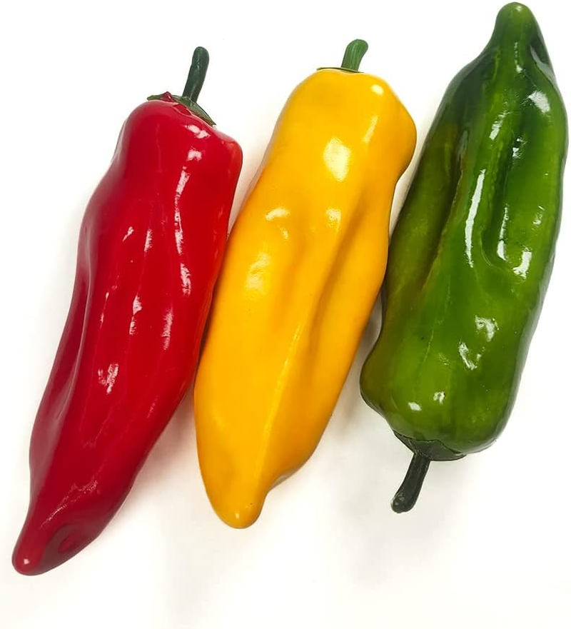 9 Pcs Artificial Bell Pepper Fake Chili Pepper Lifelike Fake Vegetable Colorful Pepper for Home Kitchen Decoration Props Artificial Mixed Pepper Set image number 5