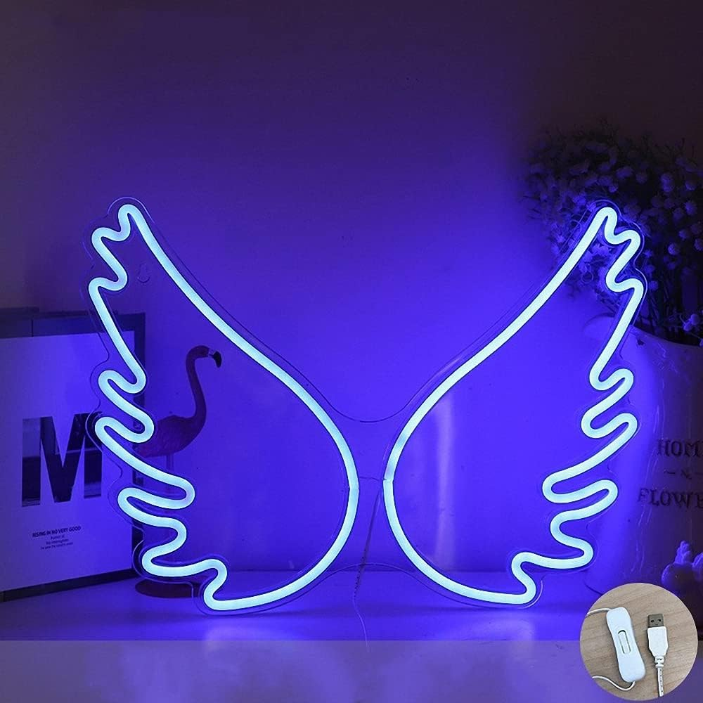 LED Neon Sign Night Light for Wall Party D&eacute;cor Bedroom Room Bar Wedding Home Birthday Art Decoration Christmas with USB Chain Light Modulator 5V (Lets Party Blue)