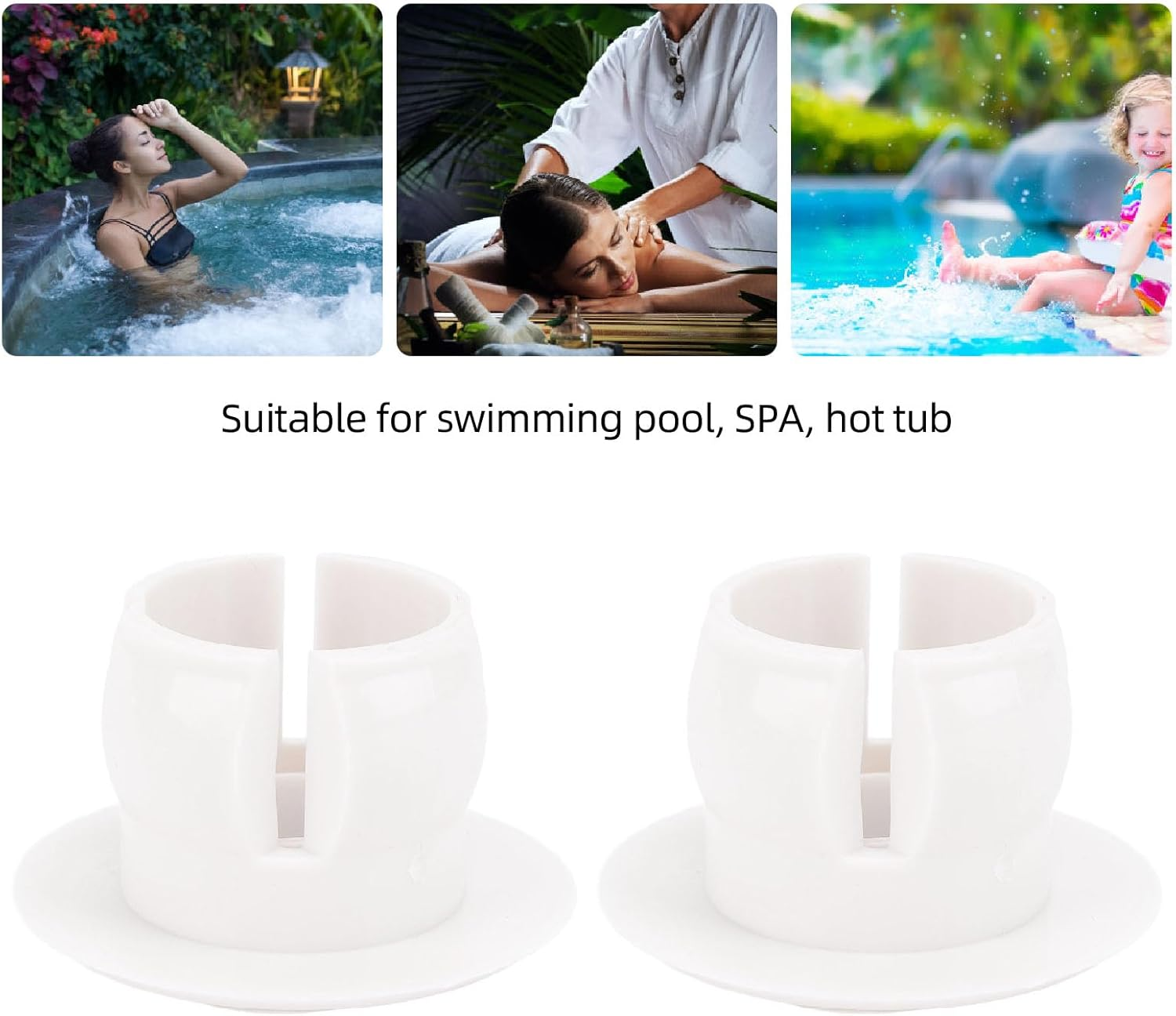 2 Pcs Pool Jet Nozzles, 25Mm Diameter Push in Eyeball Jet for 40Mm Pipe, Swimming Pool PVC Jet Replacement image number 2