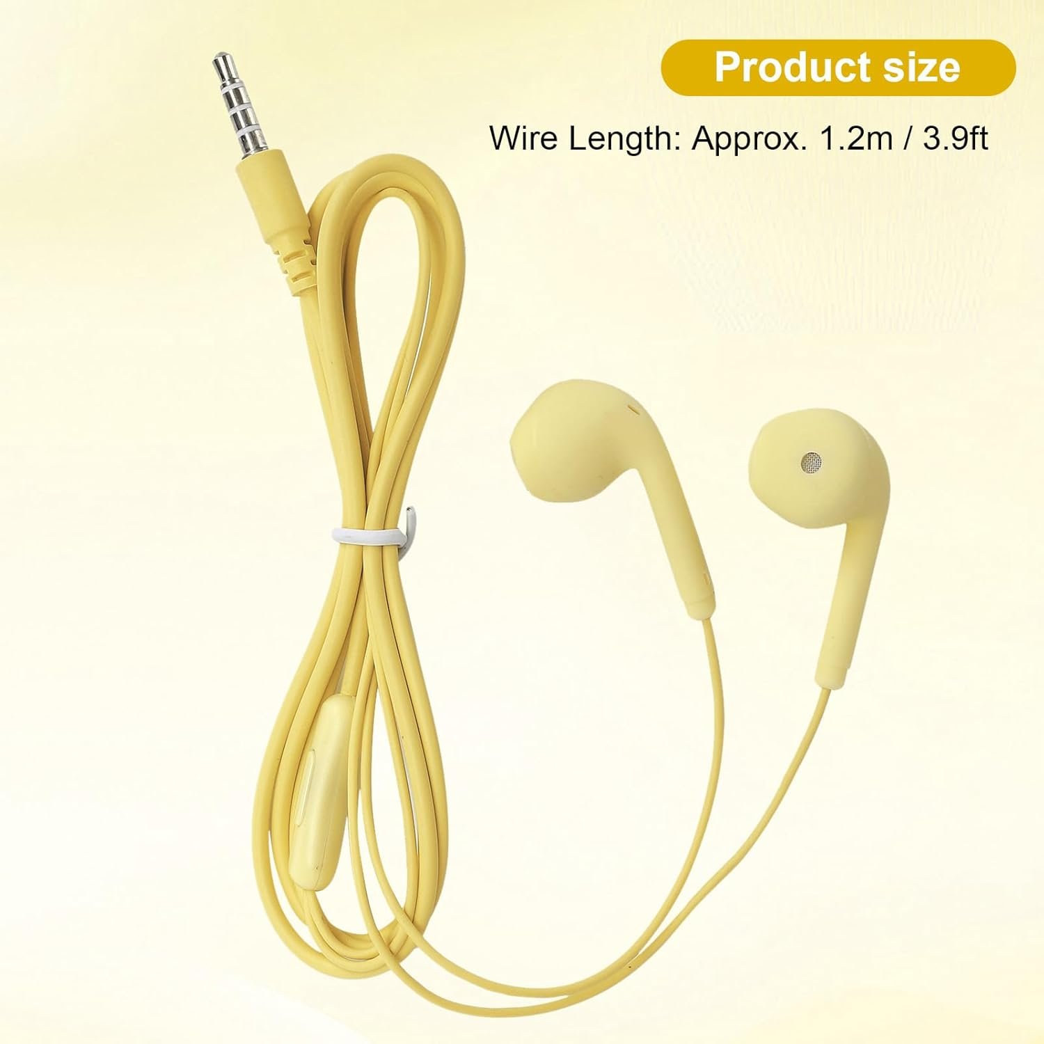 Garsent Ergonomic Small Lightweight Wired Earphone, Hifi Sound, 3.5 Mm Interface, Hands-Free Function, Durable ABS Material (Yellow) image number 6