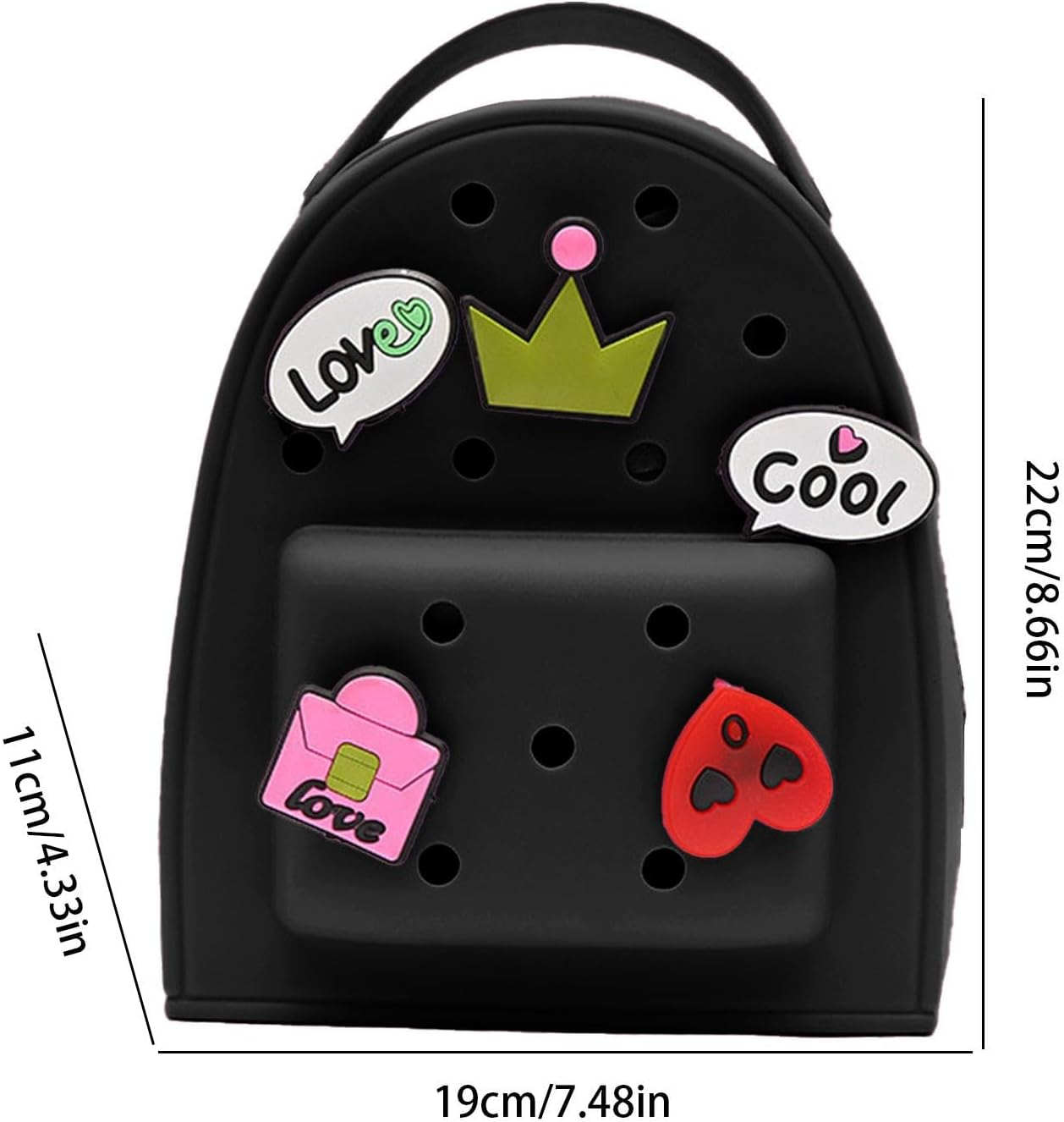 Cute Silicone Jelly Backpack - Waterproof Jelly Backpack with Charm Cute Silicone Backpack | Adjustable Backpack Purse Cartoon Lightweight Travel Bag for Women - Blue image number 7