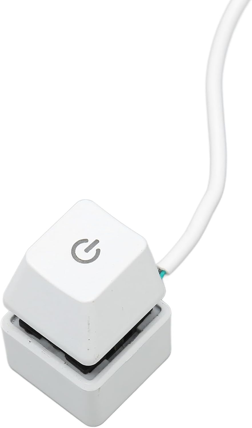 Desktop Computer Power Switch Power Supply Control Adapter Cable Mechanical Key Blue Switch External Desktop Computer Power on off Switch Button (Colorful Light 2M)