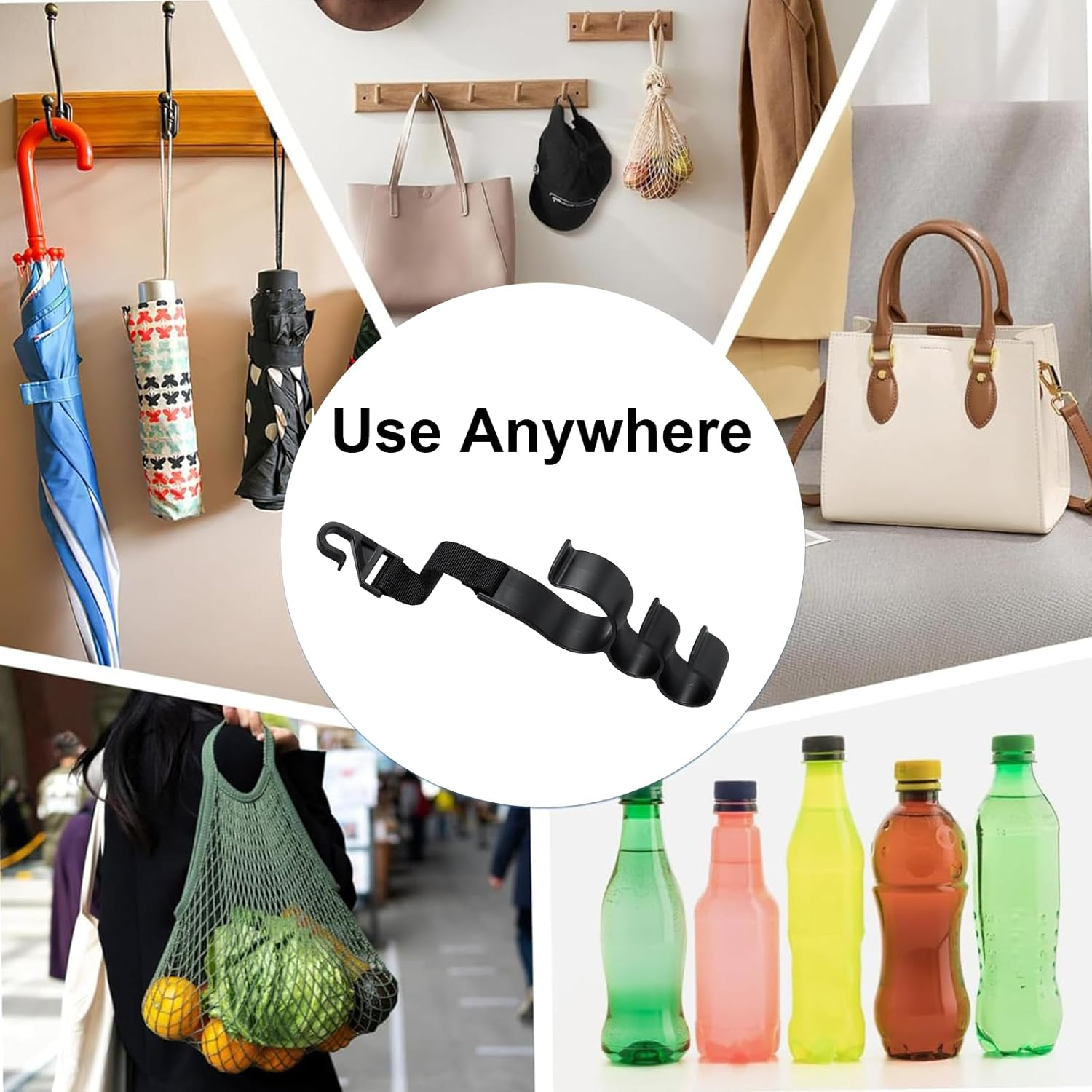 MAEZOE 2PCS Car Headrest Hooks, Space-Saving Backseat Hanger for Bags, Umbrellas & Coats, Easy Install, Durable, Universal for Drivers & Families image number 4