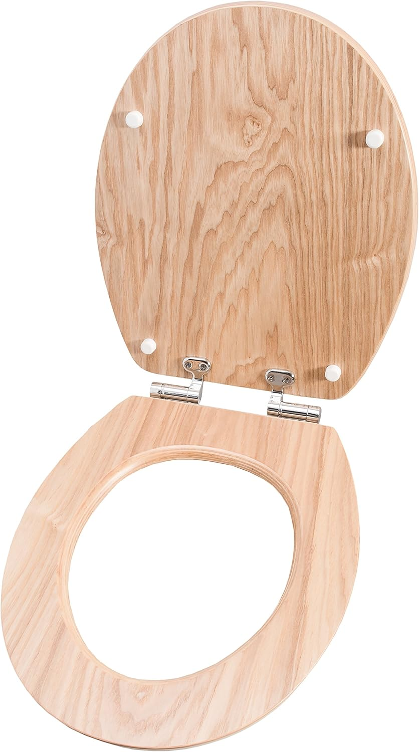 Cornat KSLIGESC Ligna Oak Toilet Seat with Soft-Close Mechanism