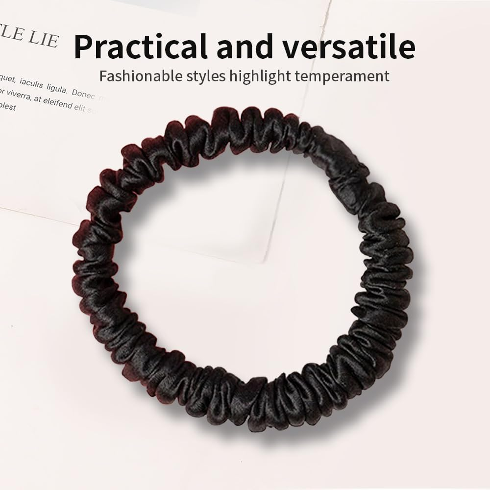 4PCS Hair Ties Silk Scrunchie Silks Scrunchiesilk Hair Tie Large for Women Thick Curly Hair No Crease Soft Less Pulling
