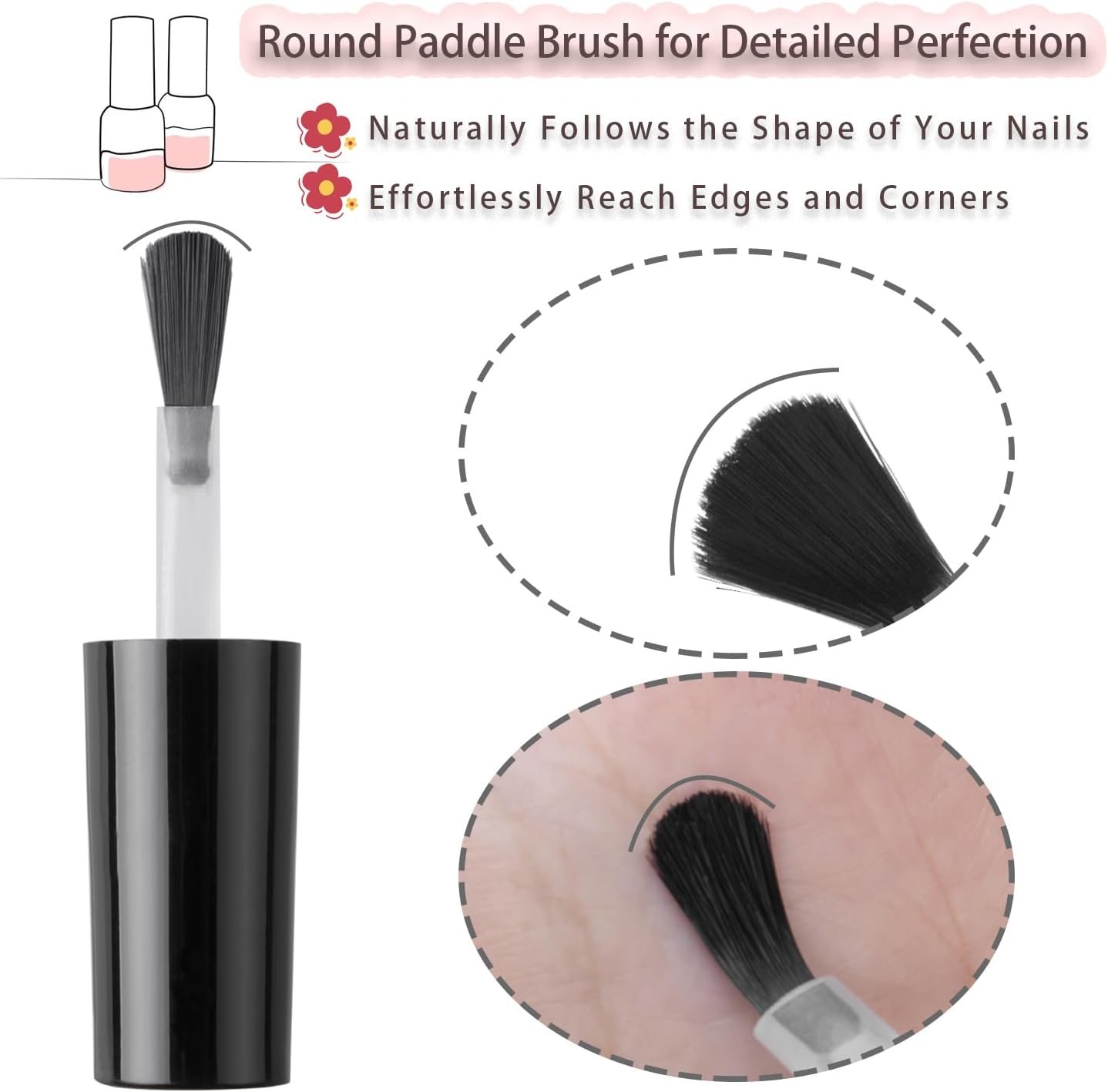 2PCS Brown Empty Nail Polish Bottles with Rounded Brush,Empty Glass Refillable Nail Polish Containers Vials with Mixing Balls & Funnels & Cap for DIY Nail Oil Cuticle Oil image number 4