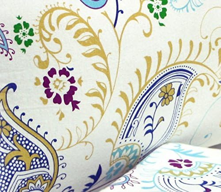 Tribeca Living Paisley Garden Printed Deep Pocket Flannel Sheet Set with Pillowcase, California King image number 3