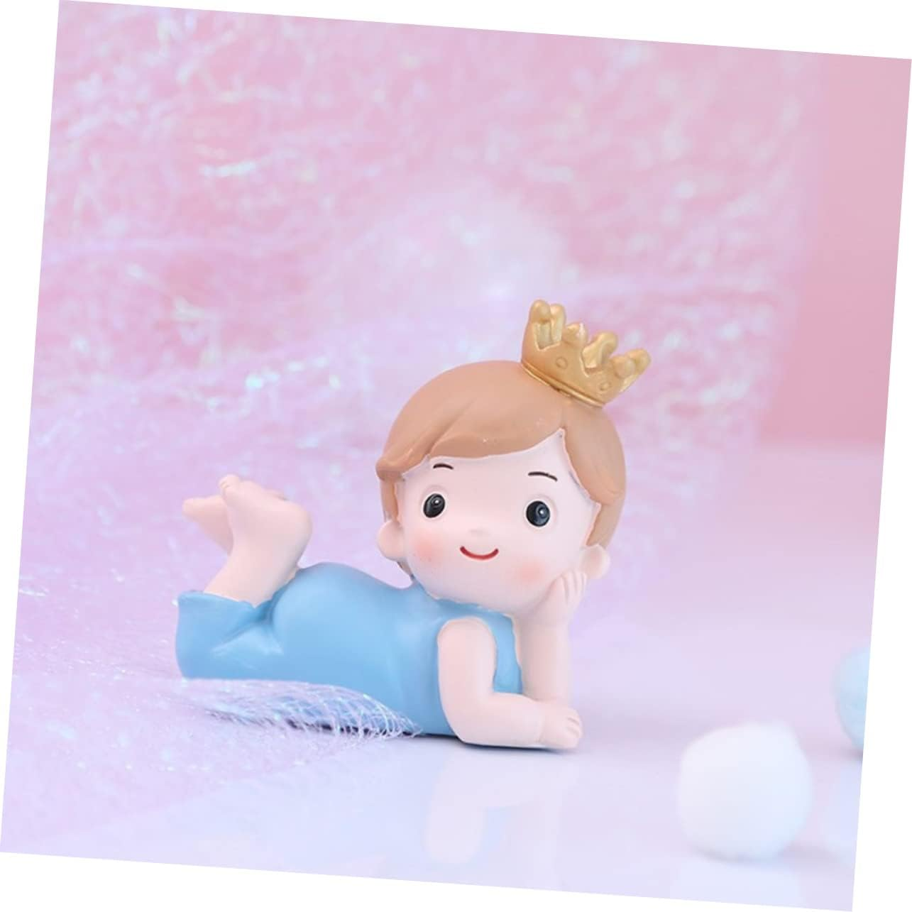 GRIRIW 1Pc Cake Decoration Baby Boy 1St Birthday Decoration Party Supply Birthday Dessert Topper Desk Topper Prince Figurines Birthday Cake Ornament Table Desktop Resin Lovers image number 5