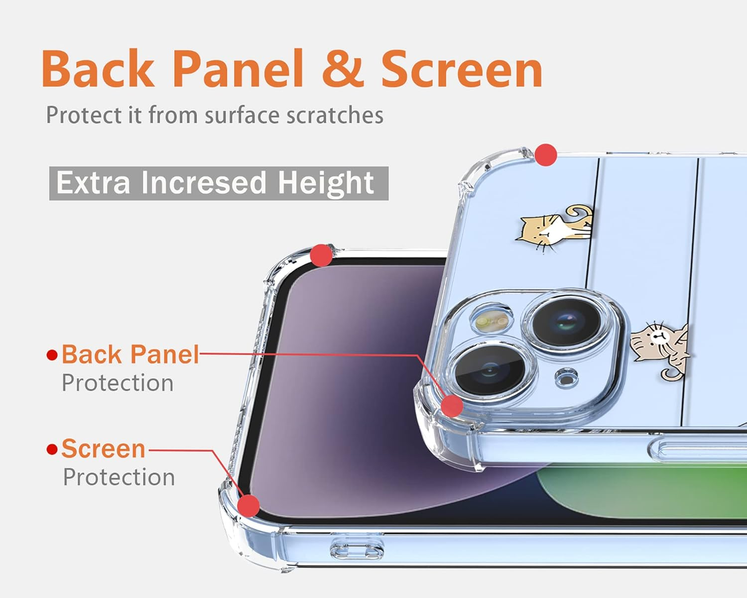 XINYEXIN Clear Case for Xiaomi Redmi Note 14 Pro plus 5G 14 Pro+ 5G Cute Cat Pattern Design Slim Shockproof Transparent Soft TPU Bumper Case Protective Cover - Kitten