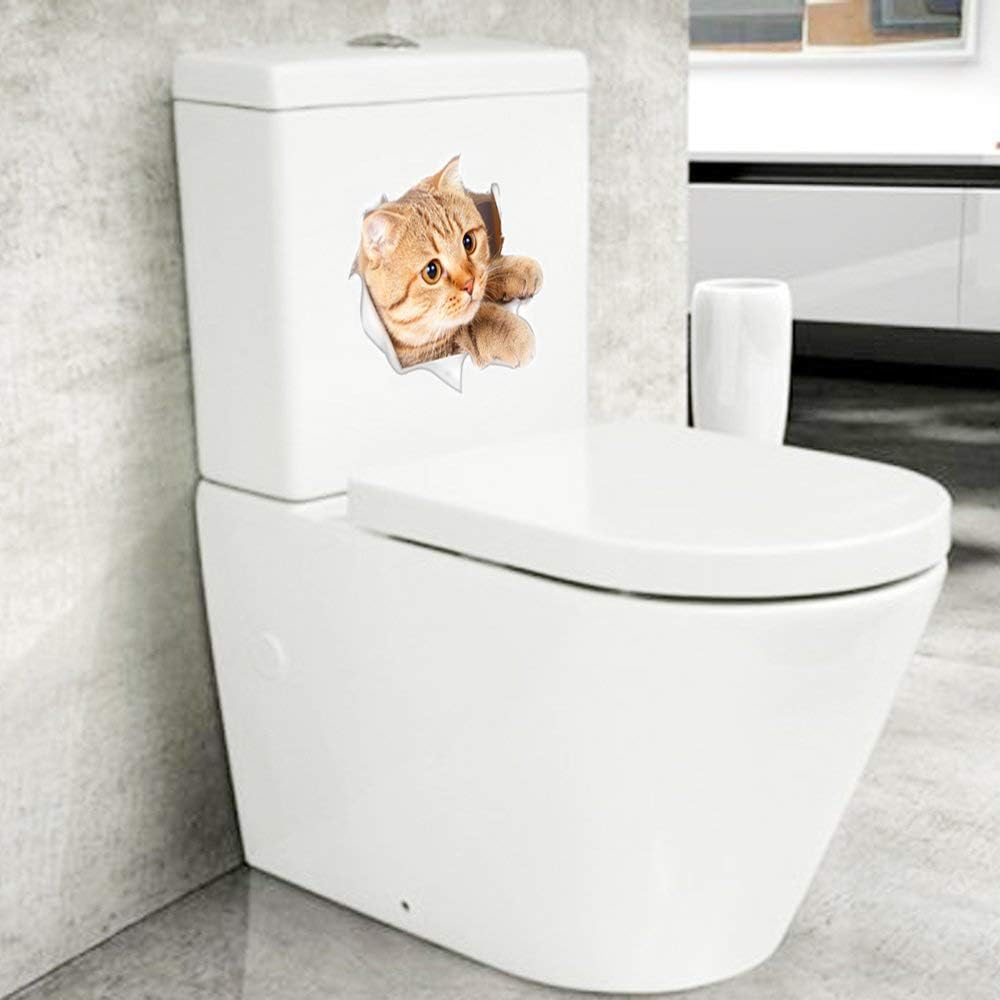 6PCS 3D Wall Stickers Cats Self Adhesive, Kids Wall Decals/Removable Vinyl Art Murals for Living Room Baby Rooms Bedroom Toilet House Wall DIY Decoration image number 2