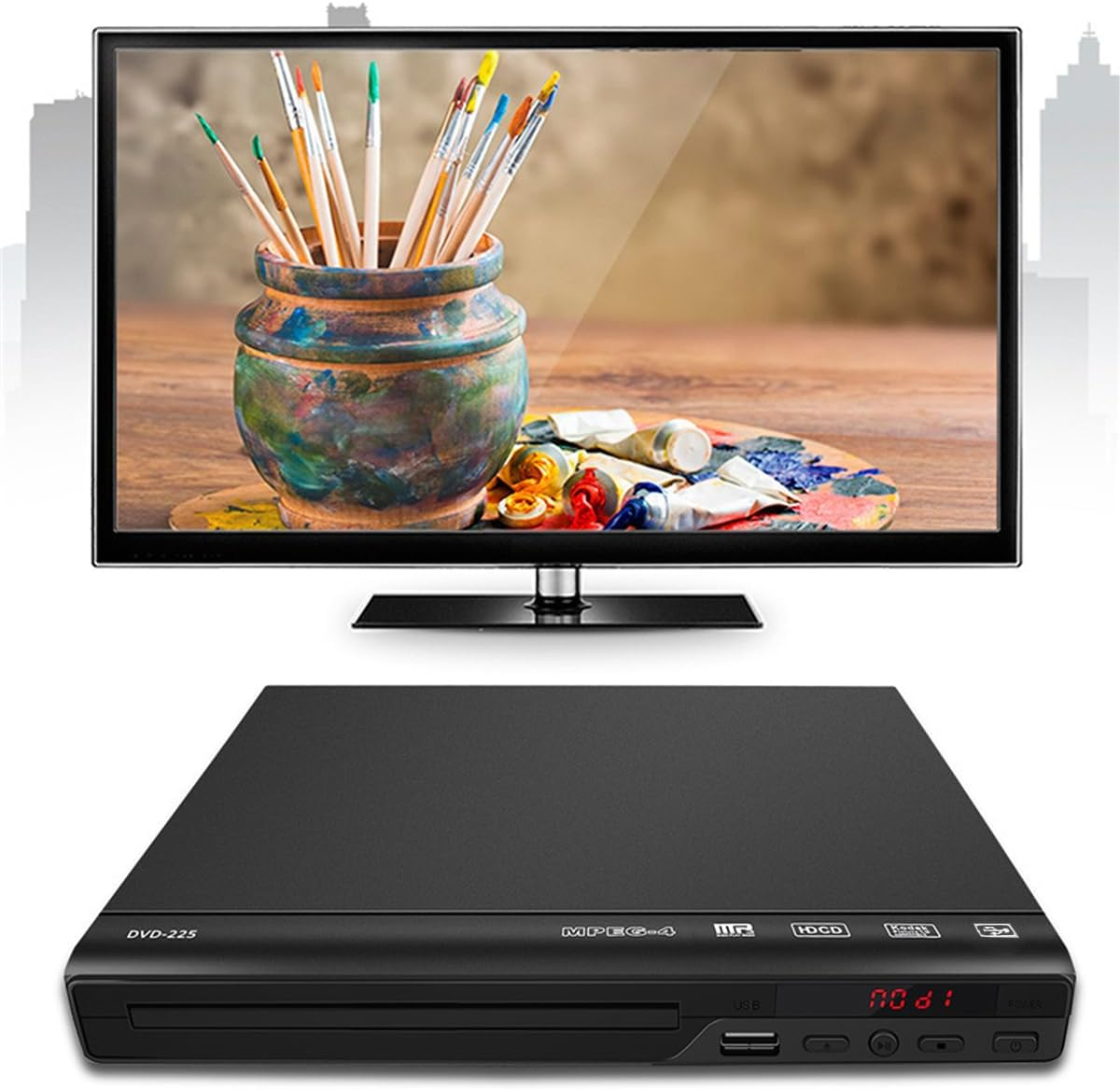AIMALL Multi-Region HD 1080P DVD Player with HDMI, RCA, Coaxial Output, Includes Remote and Cables, Compatible with Various Formats image number 1