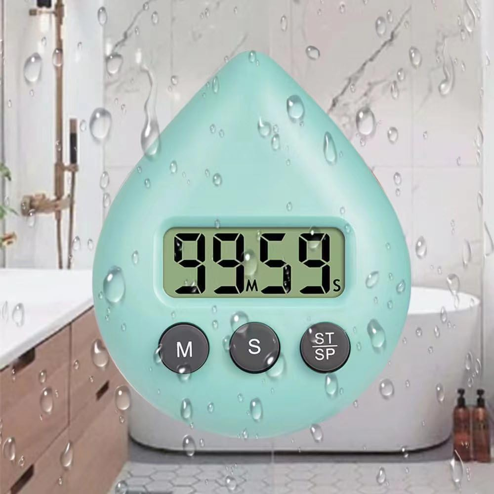 Shower Timer Waterproof for Kids,Adults New Digital Shower Timer with Suction Cup Energy Saver Digital Timer (Light Green) image number 5
