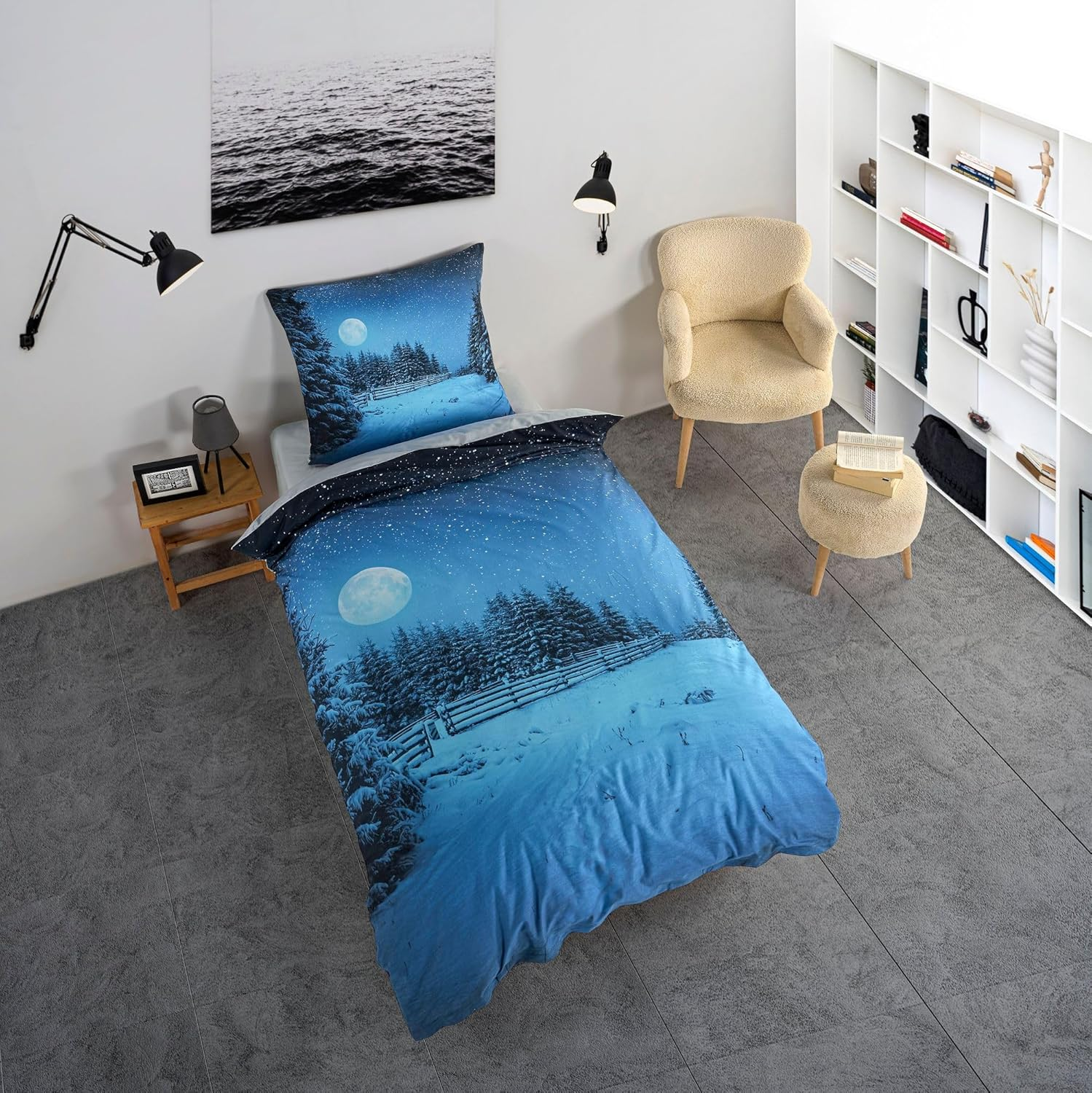 Bed Linen Set with Snow Landscape 135 X 200 Cm image number 1