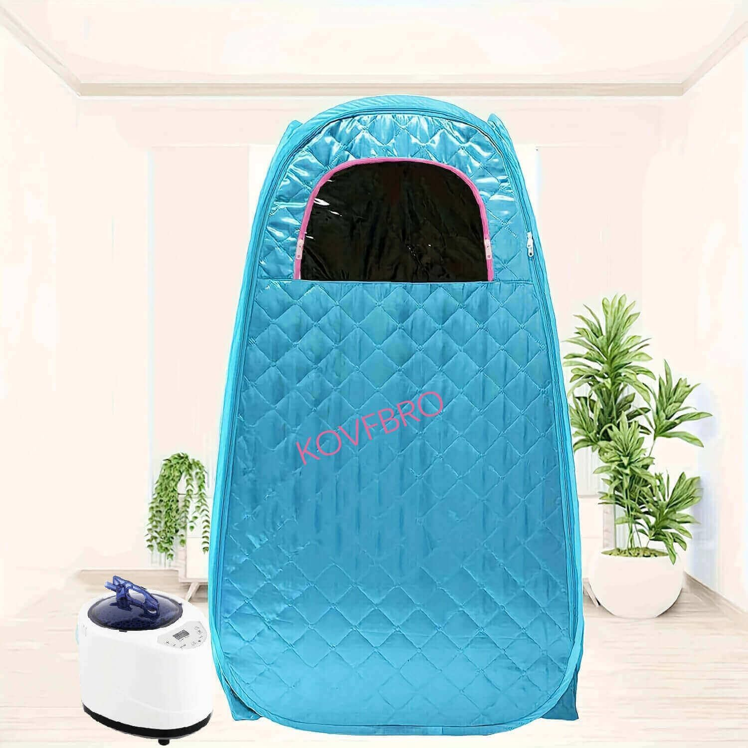Sauna Tent Portable Steam Sauna Residential Full Size Personal Home Spa,With Remote Control,Foldable Chair, Timer,220V 2L 1000W Blue image number 1