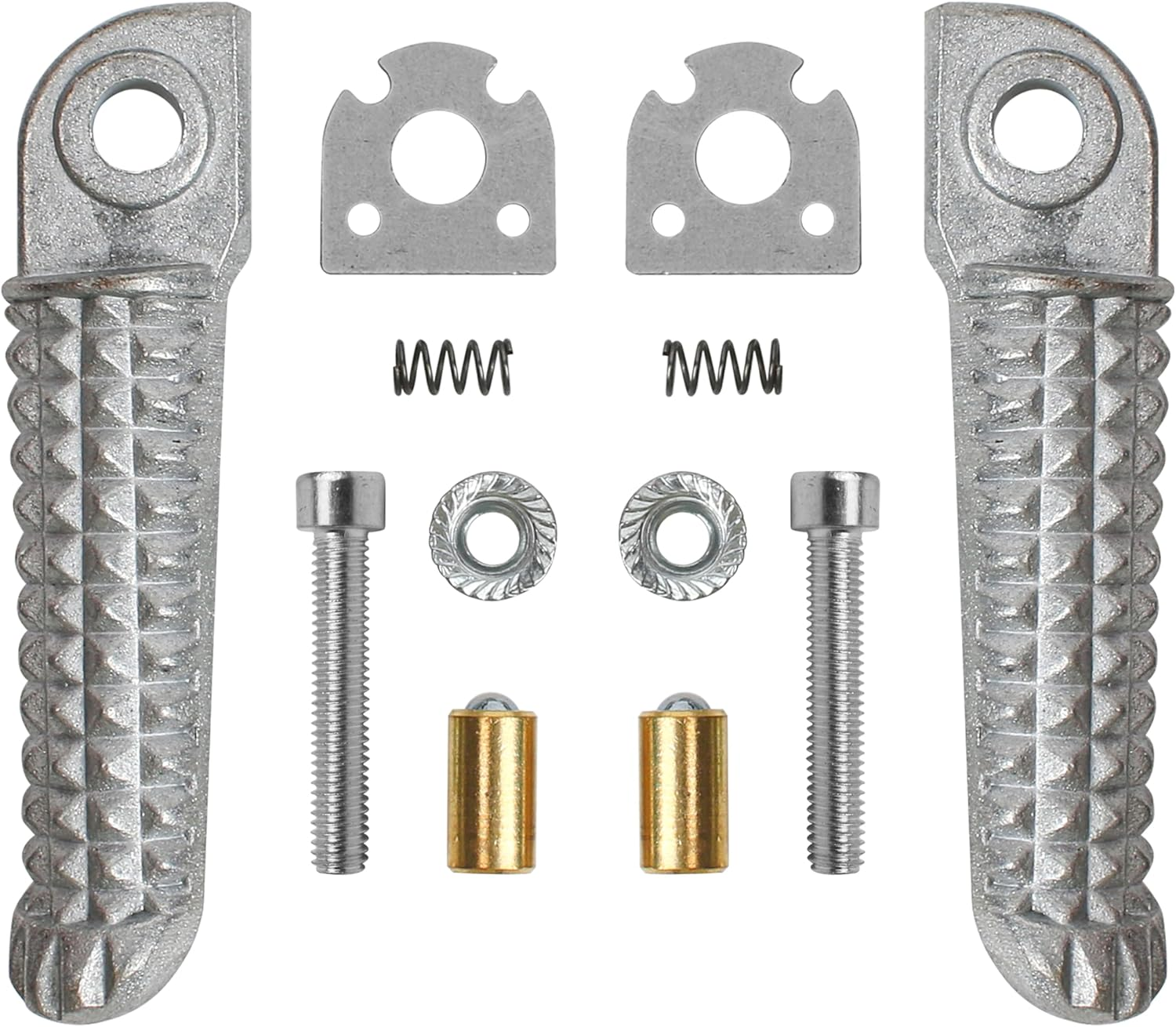 1 Pair Rear Foot Pegs Compatible with Yamaha YZF R3 R25 MT25 MT03 MT-03 2014-2023, Motorcycle Footrest Pedal Bracket Peg Rest, Aluminum Passenger Footpeg Set, Posapies Para Moto (10Pcs, Color: Silver) image number 5