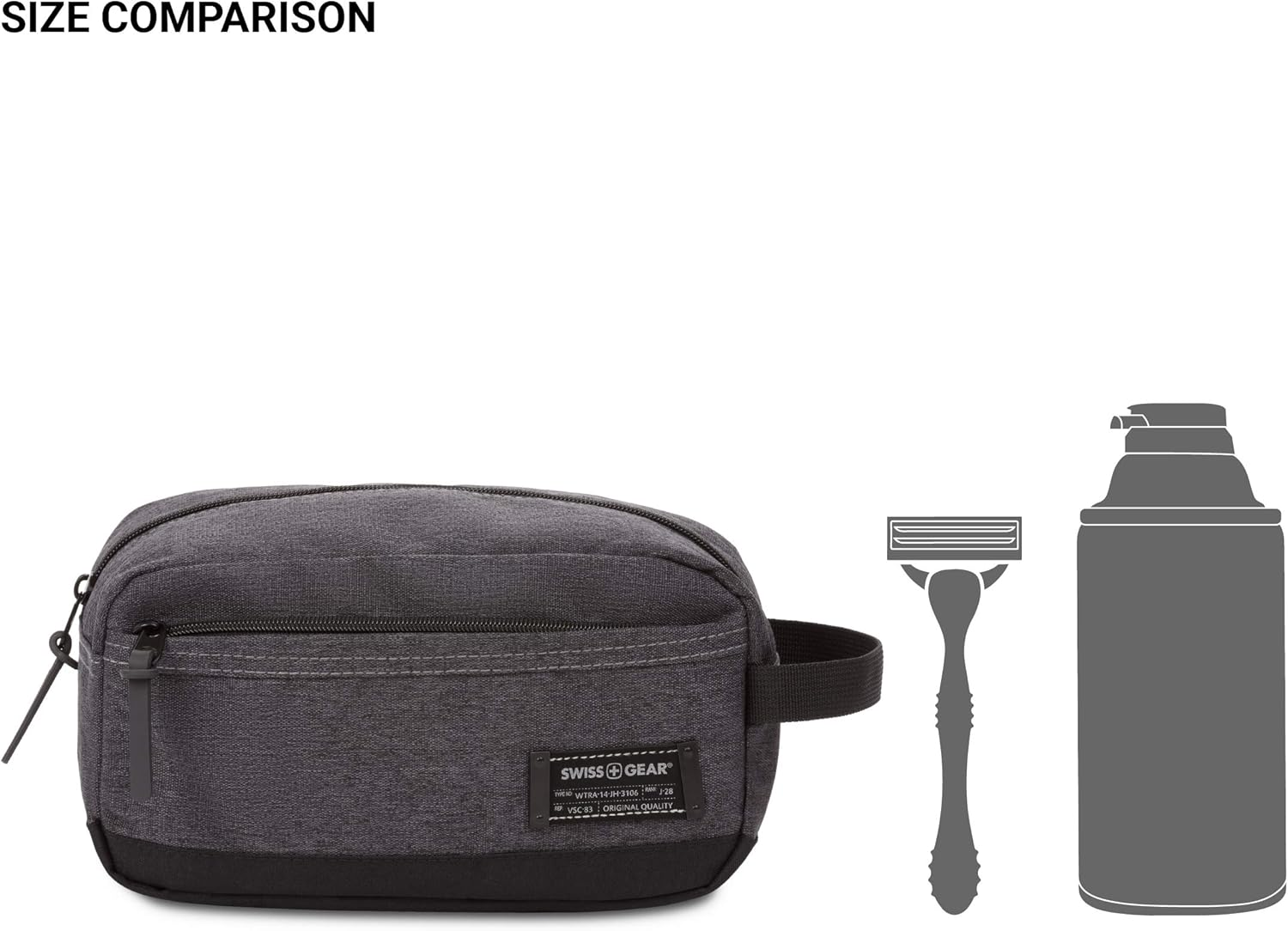 SWISSGEAR Medium Dopp Kit | Bathroom, Gym, Travel | Men'S and Women'S - Heather Gray image number 3