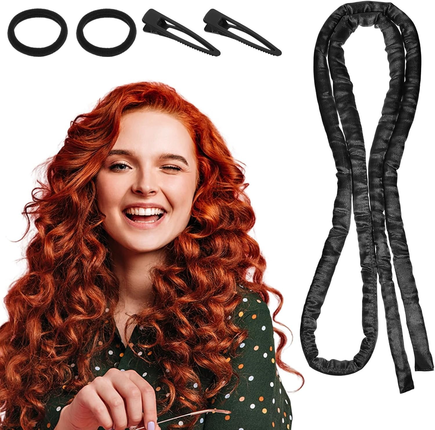 XLIUAX Heatless Curling Rod Headband, Heatless Curls Overnight Headband for Short Long Hair No Heat Overnight Curls with Thin Curlers to Sleep in Lazy Natural Soft Wave DIY