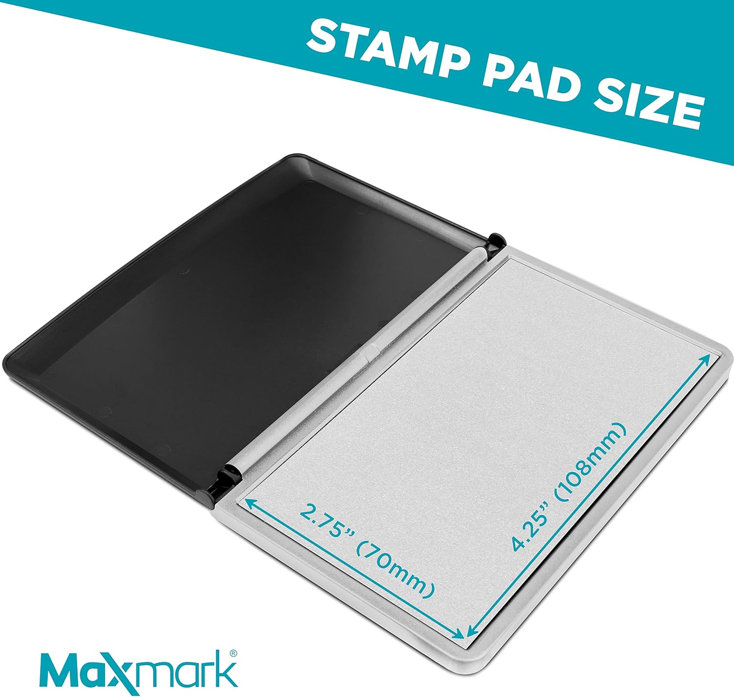 Maxmark Large Dry Stamp Pad - 2-3/4" by 4-1/4" - Premium Quality Felt Pad image number 1