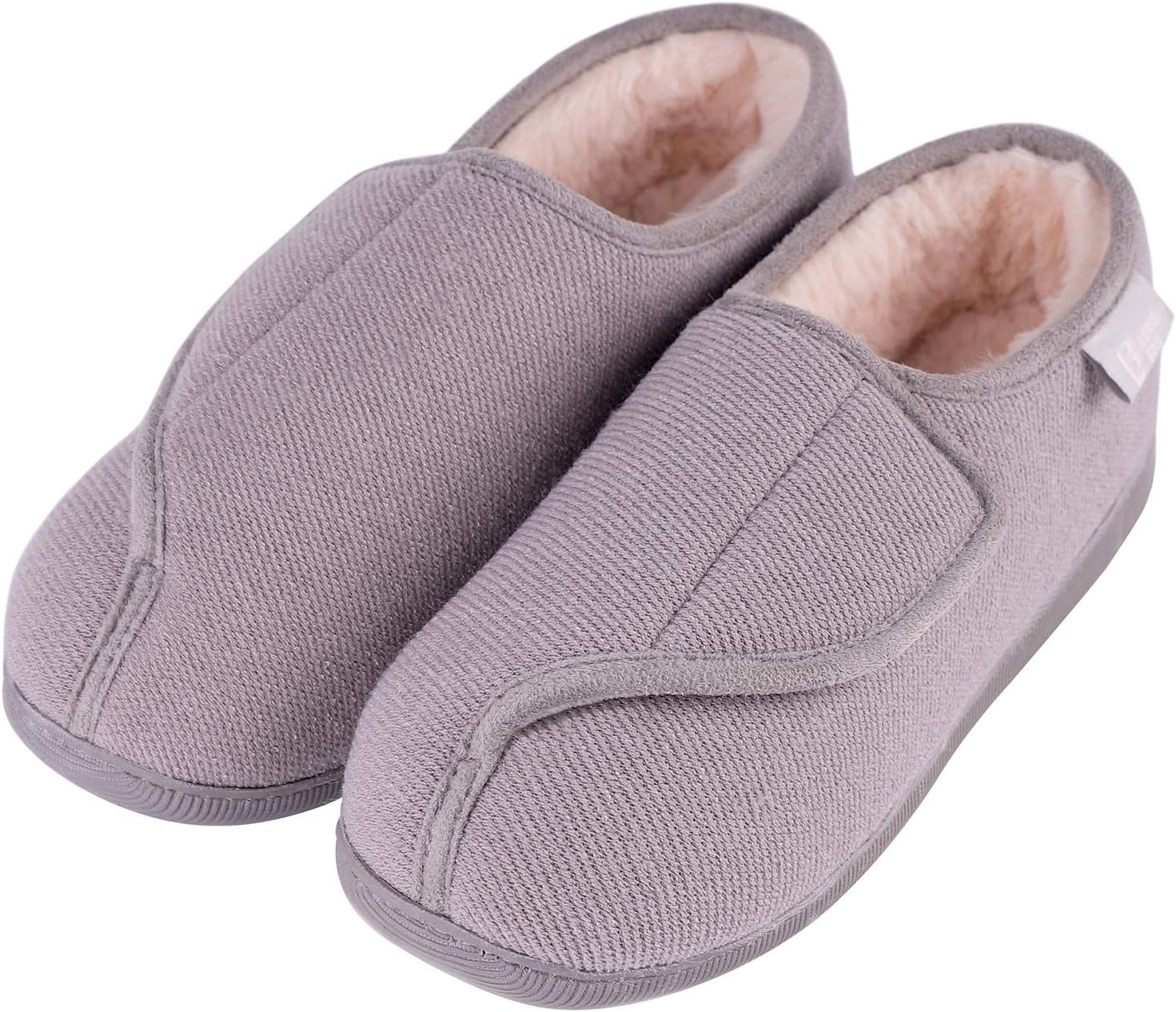 Longbay Women'S Furry Memory Foam Diabetic Slippers Comfy Cozy Arthritis Edema House Shoes