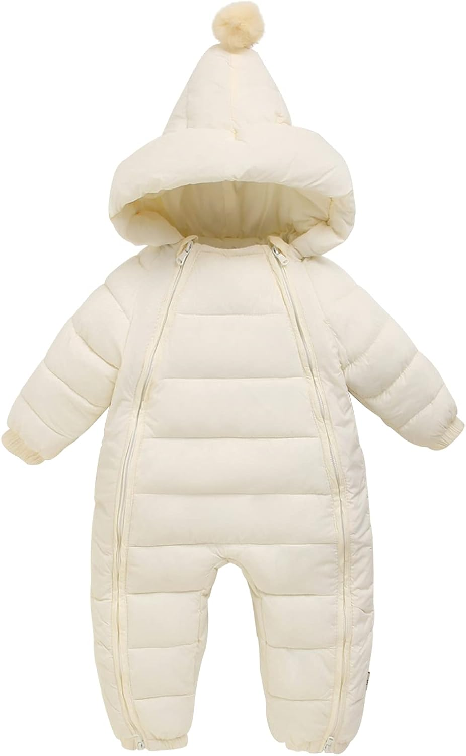 Baby Snowsuit Winter Warm Romper Jumpsuit Boys Girls Hooded down Jacket Double Zip Outerwear image number 2