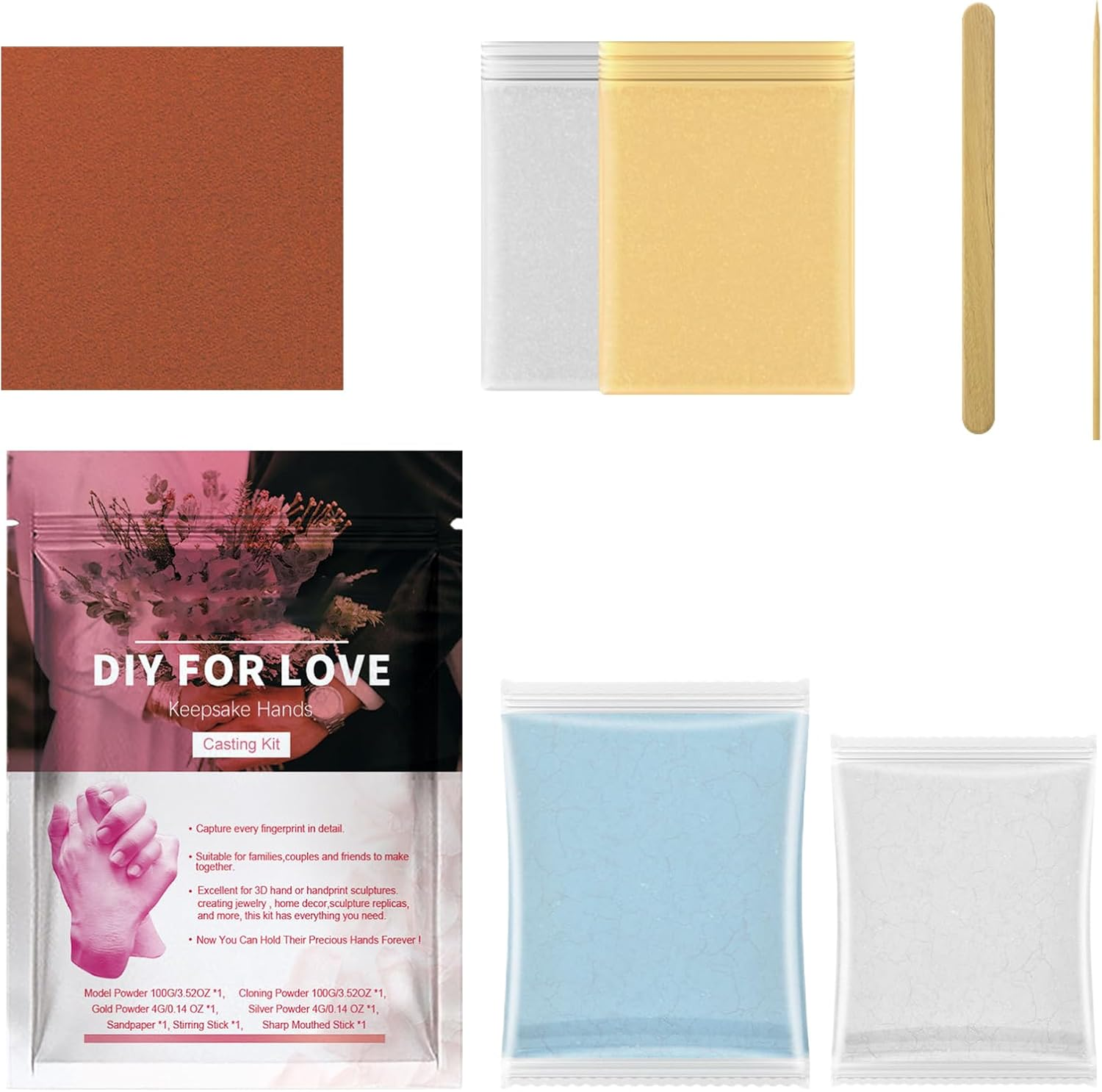 Vitsrisea Hand Casting Kit - DIY Hand Casting - Creative Couples Activities - Decorative Souvenir Sculpture for Home Decoration image number 3