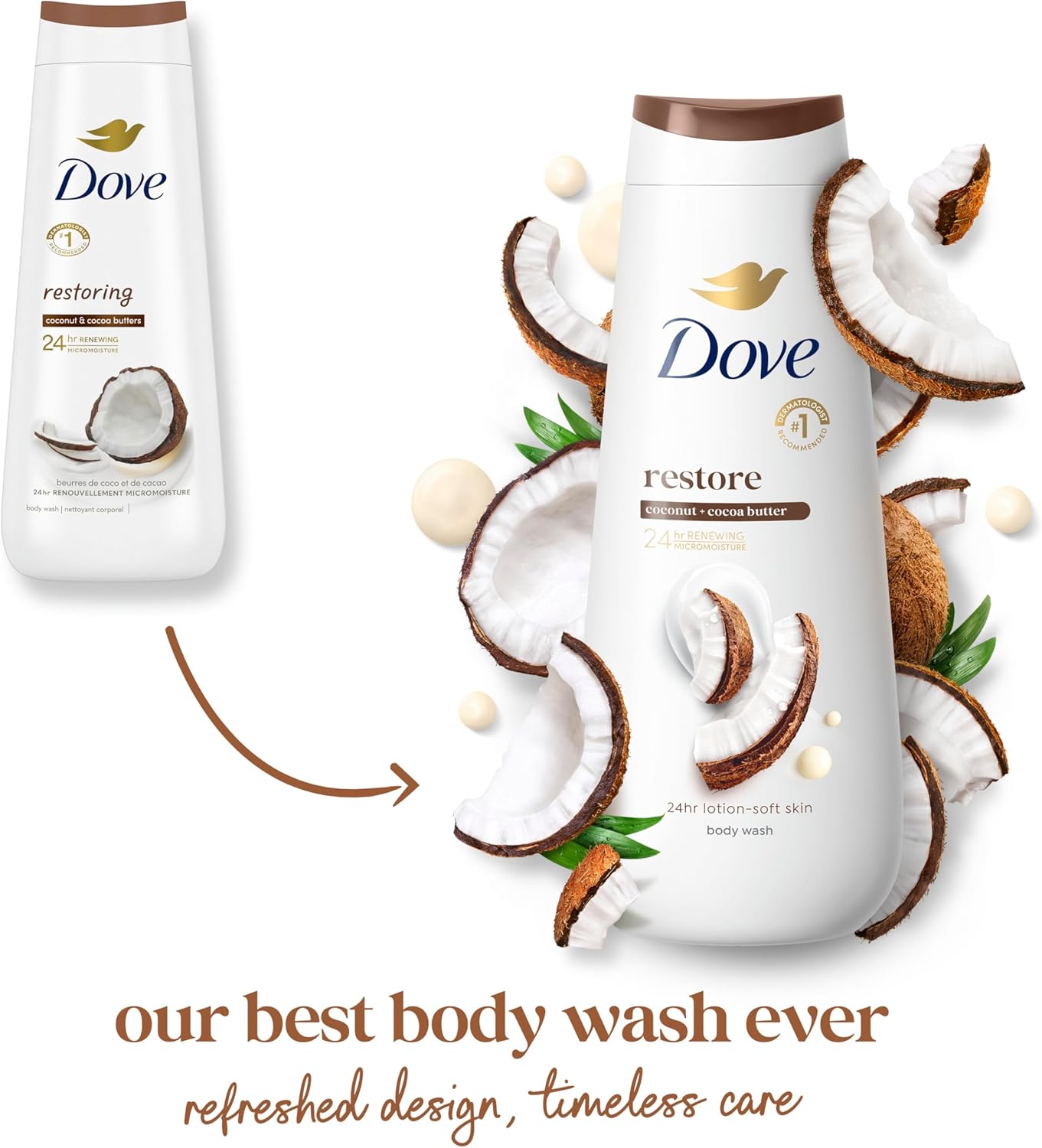 Dove Purely Pampering Body Wash, Coconut Milk with Jasmine Petals 22 Oz image number 5
