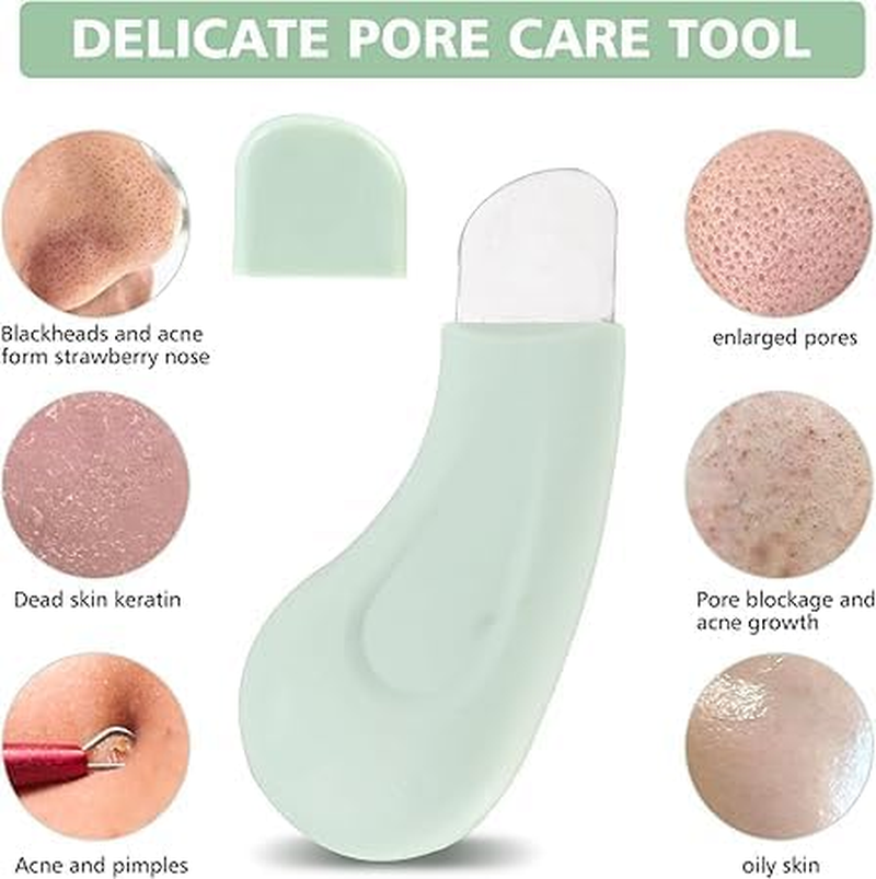 Ksngtixe 2 Pack Blackhead Remover Tool Set - Stainless Steel Pore Cleaner with Silicone Handle, Gentle Nose Blackhead Extractor for Deep Cleansing, Unisex Skin Care Tools for Men & Women (Beige & Green) image number 4