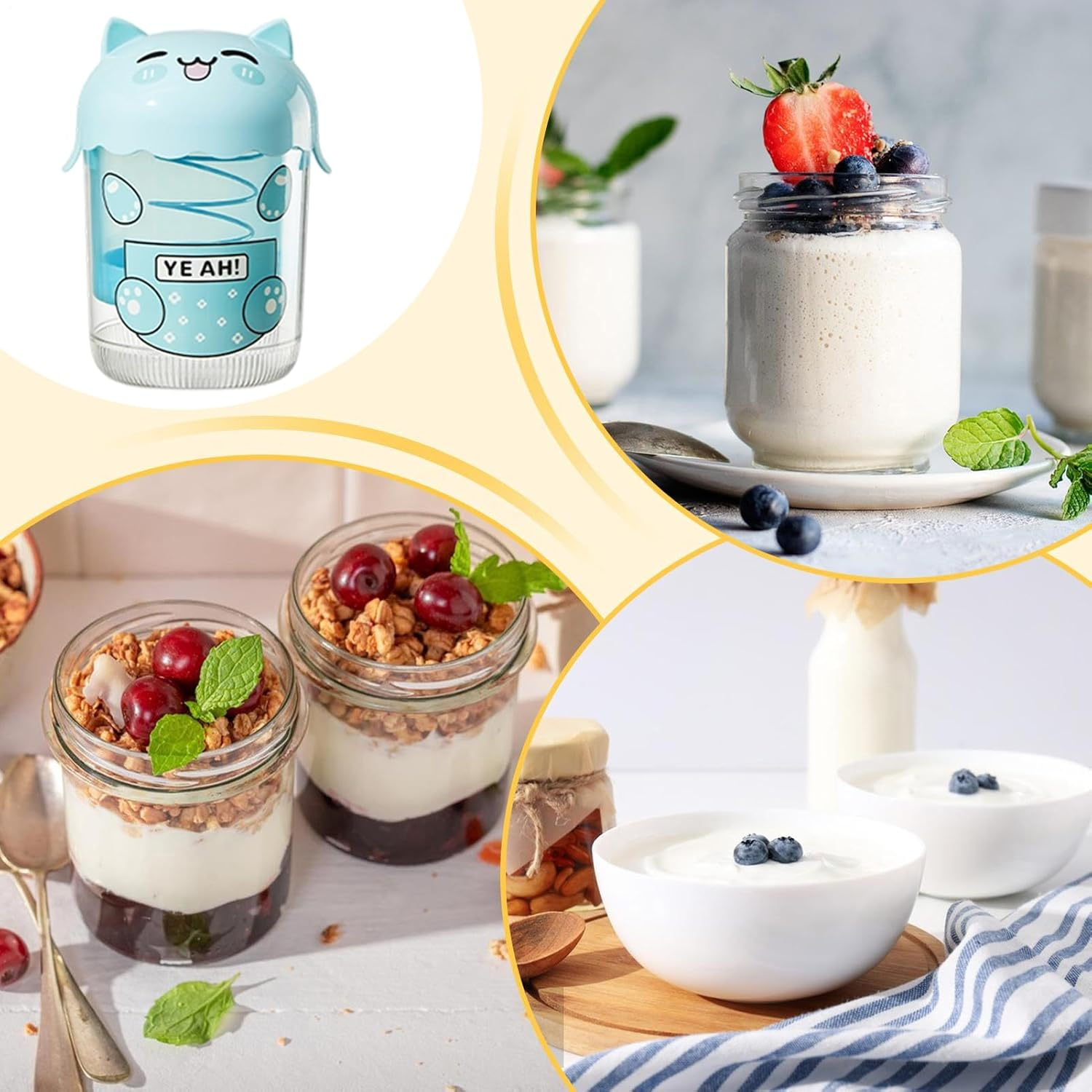 Yogurt Maker Strainer | Reusable Yogurt Maker Strainer - Dustproof Food Sieve Sifter Kitchen Tools for Baking Milk Coffee Cheese Making Cooking Tea Juicing image number 5