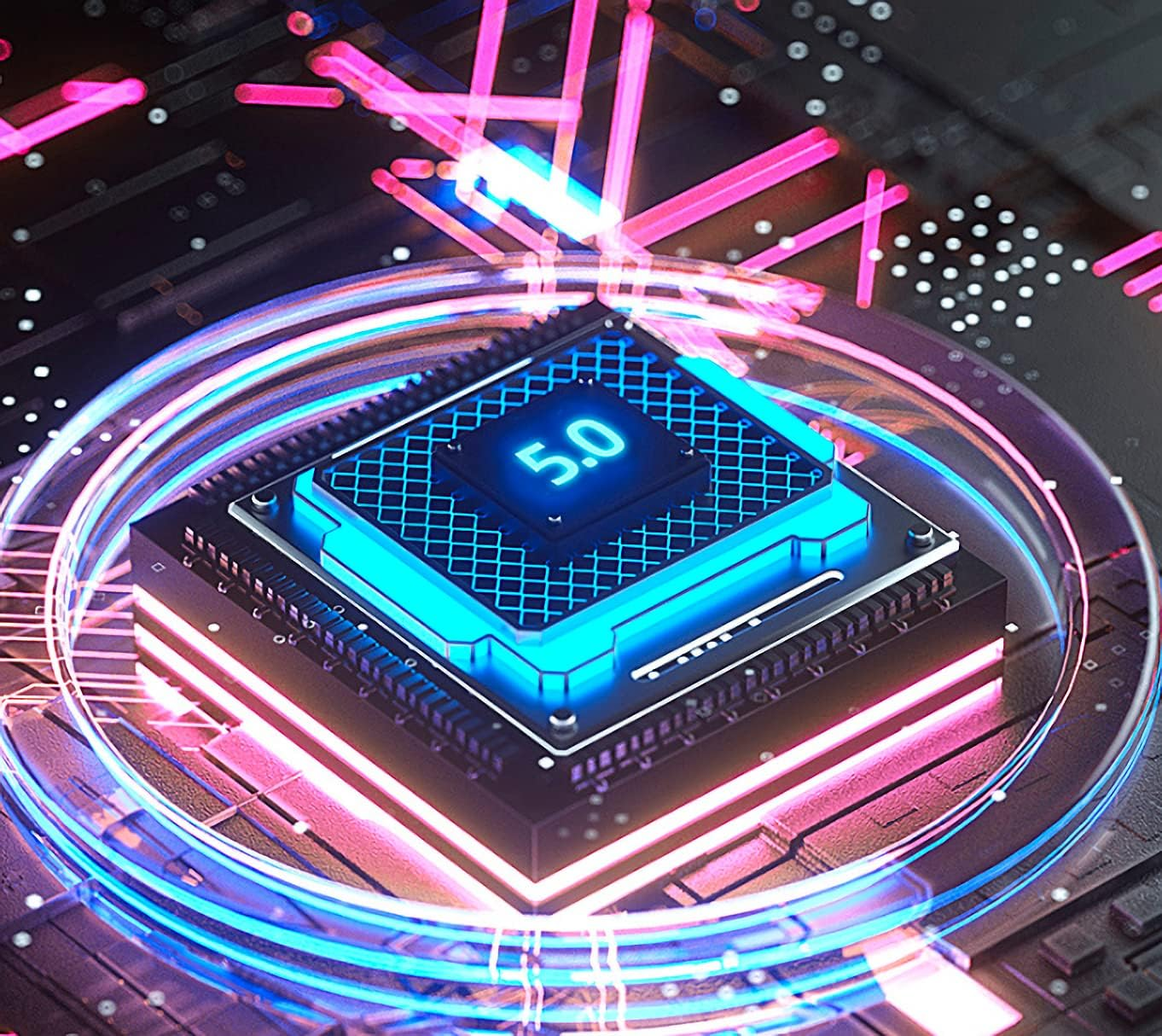 Wireless Bluetooth Headphones-Colorful Lights/Foldable/Built-In Microphone-Bluetooth 5.0/10 M Range/Stereo Surround/Comfortable Affixed Ears (White 1) image number 6