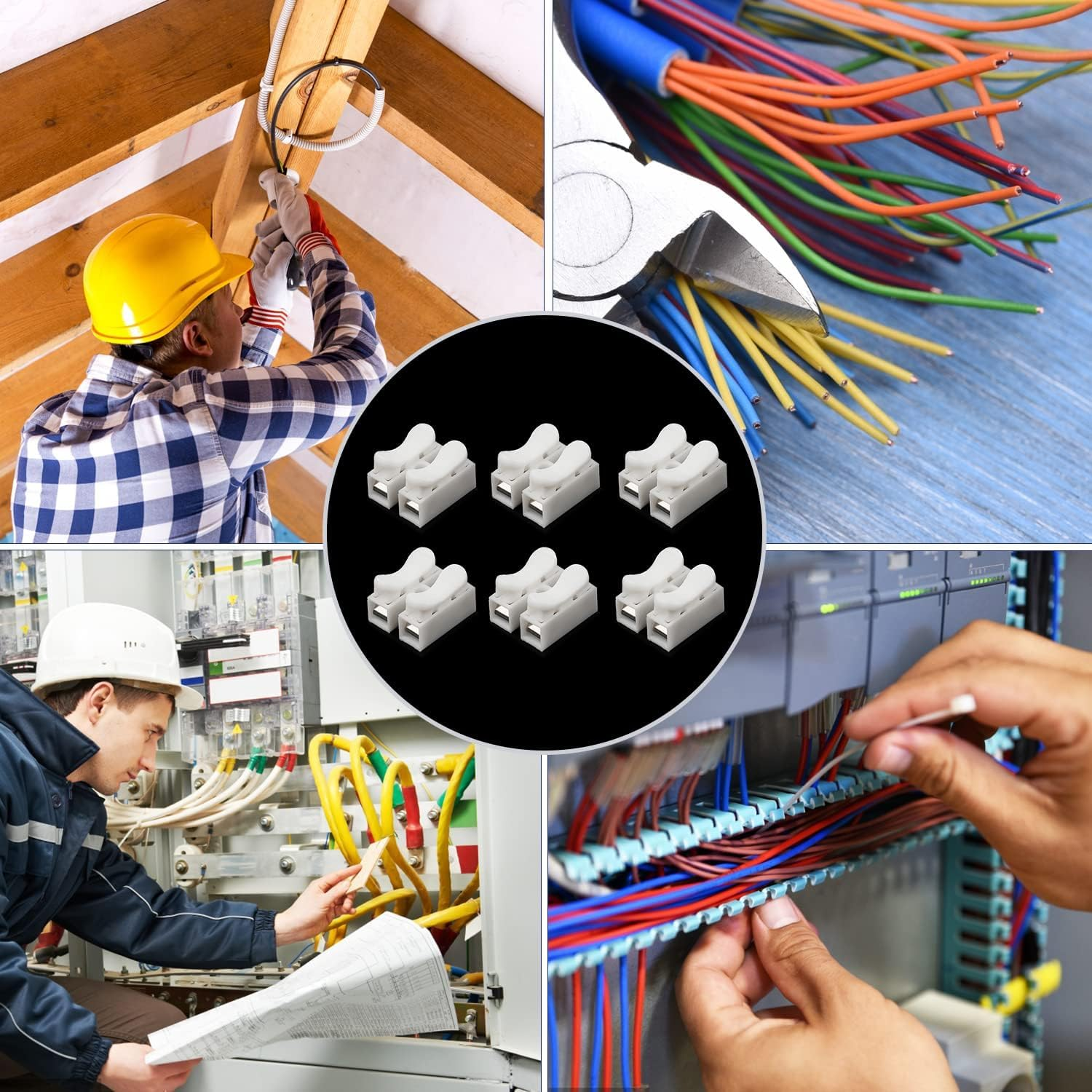 100Pcs 10A 220V CH-2 Quick Connector 2-Position Spring Wire Connectors Self-Locking CH-2 Press Type Electric Connection Quick Wiring Terminal for Lighting and Automotive Electricity image number 6