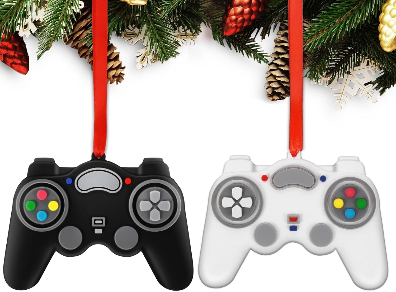 2024 Video Game Christmas Ornaments Personalized Video Game Controller Ornament for Gamer Lovers Customized Handwritten Christmas Tree Hanging Ornament Gifts Reusable PVC Rubber First Keepsake 2PC image number 5