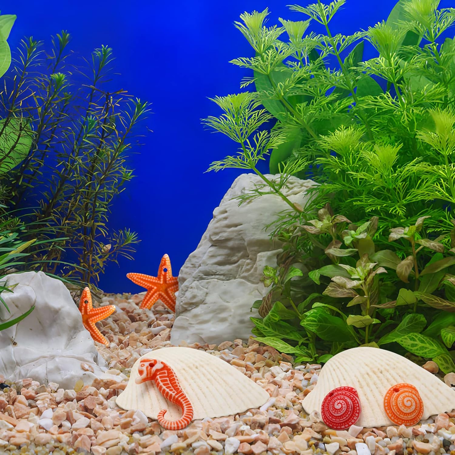 Toyvian 48Pcs Micro Landscaping Sea Animals Decorations, Tiny Sea Animals Hanging Ornaments for DIY Fish Tank Potted Ornaments Aquarium Christmas DIY Craft Project image number 1