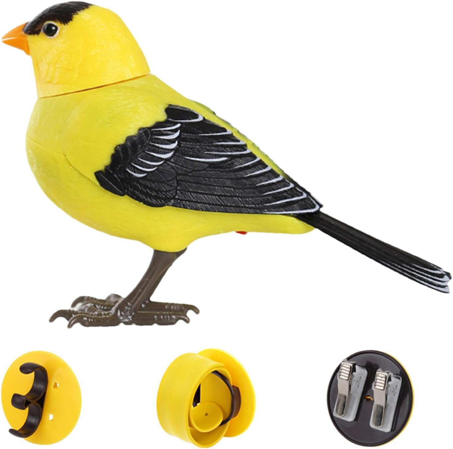 Electric Singing and Chirping Bird Toy, Motion and Sound Activated, Simulation Birds Making Sounds Interactive Toys Tree Ornaments, Pet Supplies Garden Decorations for Kids Toys