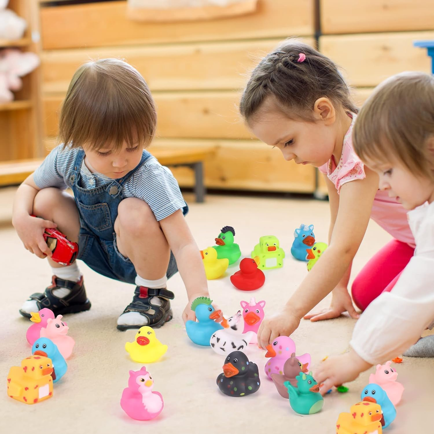 30 PCS Rubber Ducks, HMNXG Random Assortment Mini Rubber Duckie Toys for Kids Baby Bath Shower Toys, Birthday Gifts, Summer Beach Pool Activity, Carnival, Holiday Party Favors image number 4