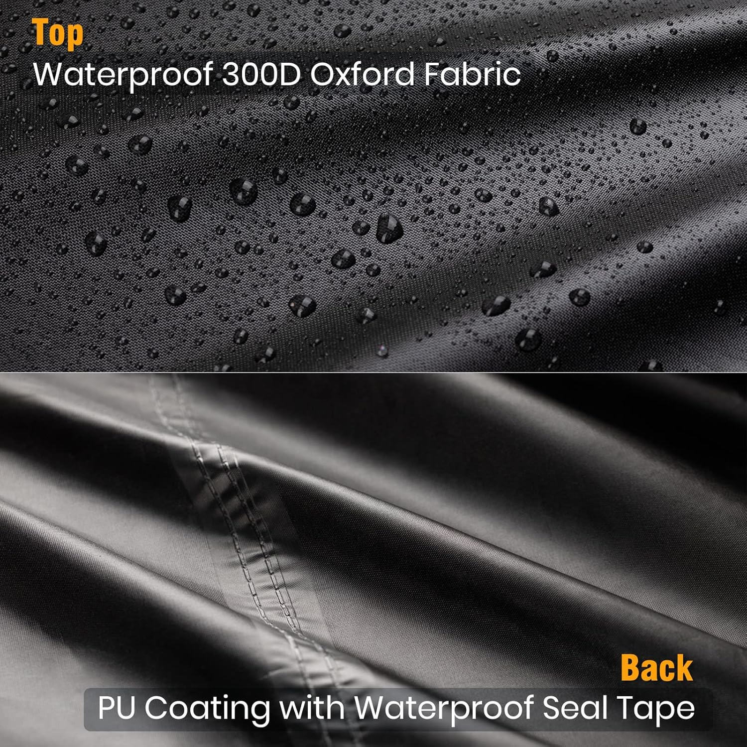 Velway Outdoor Swing Cover 3 Triple Seater Waterproof Patio Hammock Cover 87X49X70 All Weather Windproof Glider Chair Cover for Garden Furniture, Black image number 3