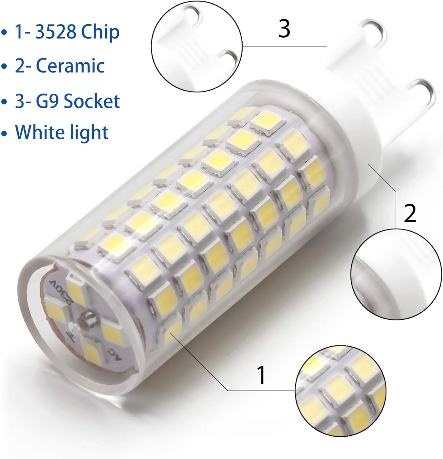 UCINNOVATE 6W G9 Dimmable LED Light Bulbs, 40W Equivalent Replace Halogen Bulbs, Warm White, 3000K, Ideal for Home Living Room Lighting Table Lamp Chandelier image number 5