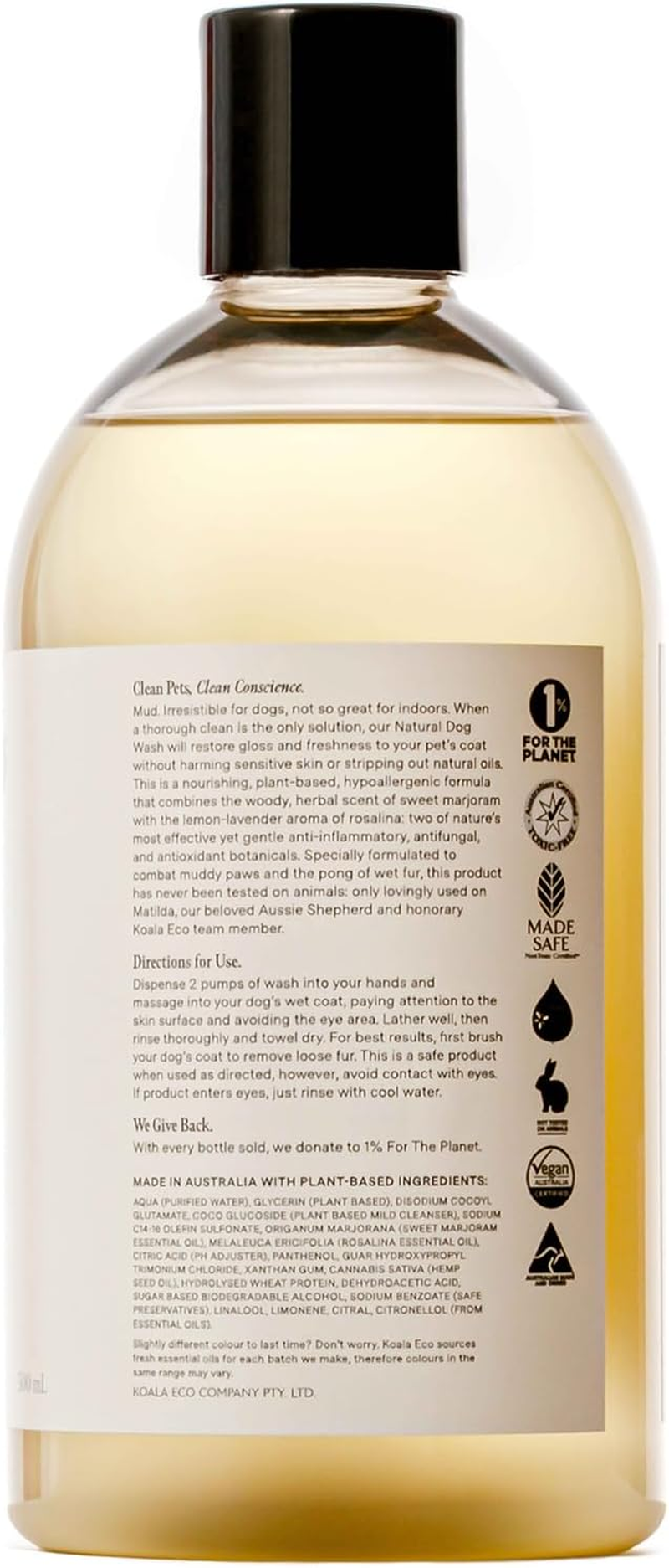 Koala Eco Natural Dog Cleaner, Sweet Marjoram & Rosalina Essential Oil, Plant Based Pet Wash - 500 Ml image number 3