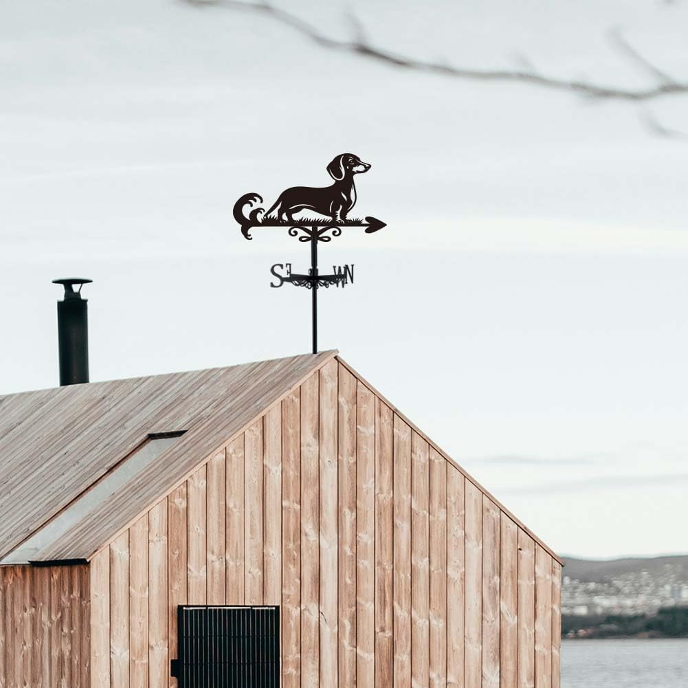 SUPERDANT Dog Weather Vane Dachshund Weathervanes for Roof Mount Animal Metal Weather Vane for the Garden Dog Wind Direction Indicators for Farmhouse Yard Outdoor Barn Sheds Patio Decoration image number 2