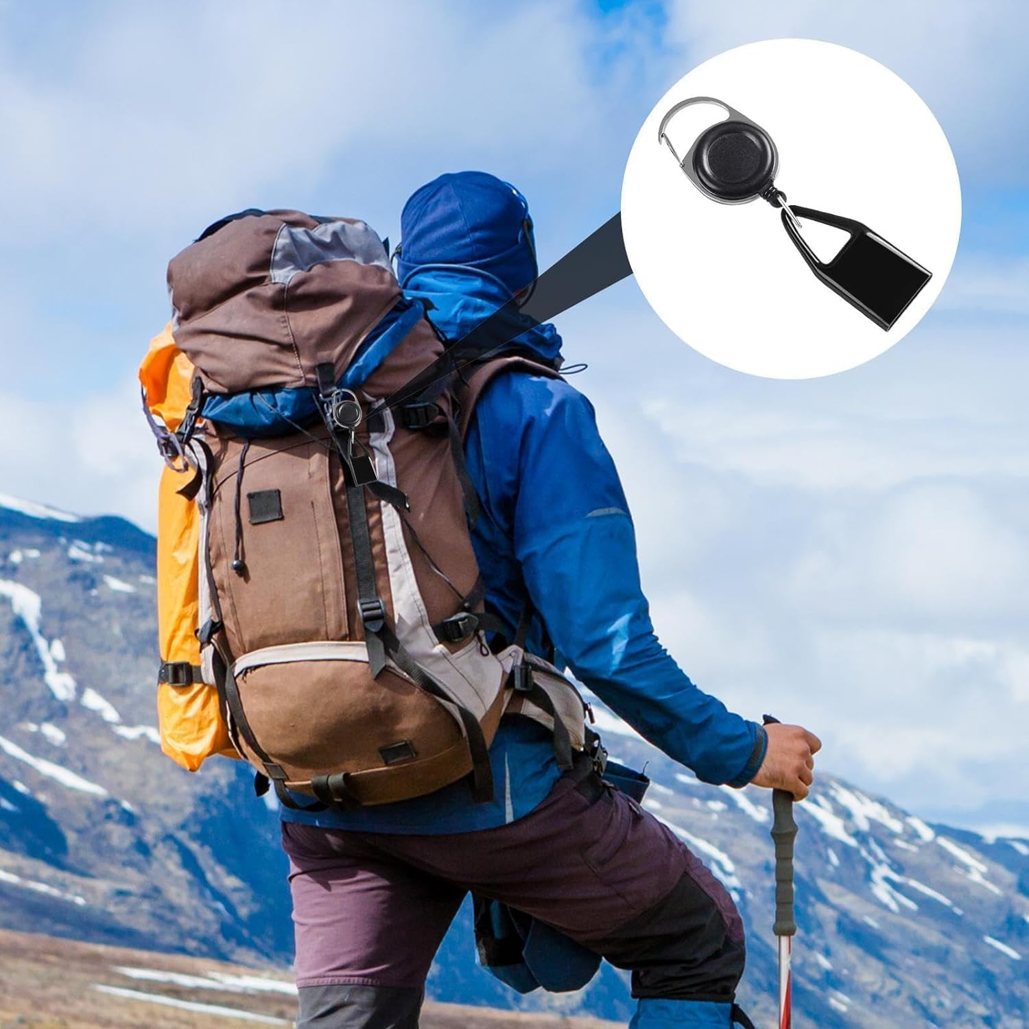 2Pcs Pants Lighter Clip, Black Retractable Lighter Belt, anti Lost Retractable Cover, Keychain Belt, Leash for Fishing Hiking, Protective Cover for Camping, Leash image number 2