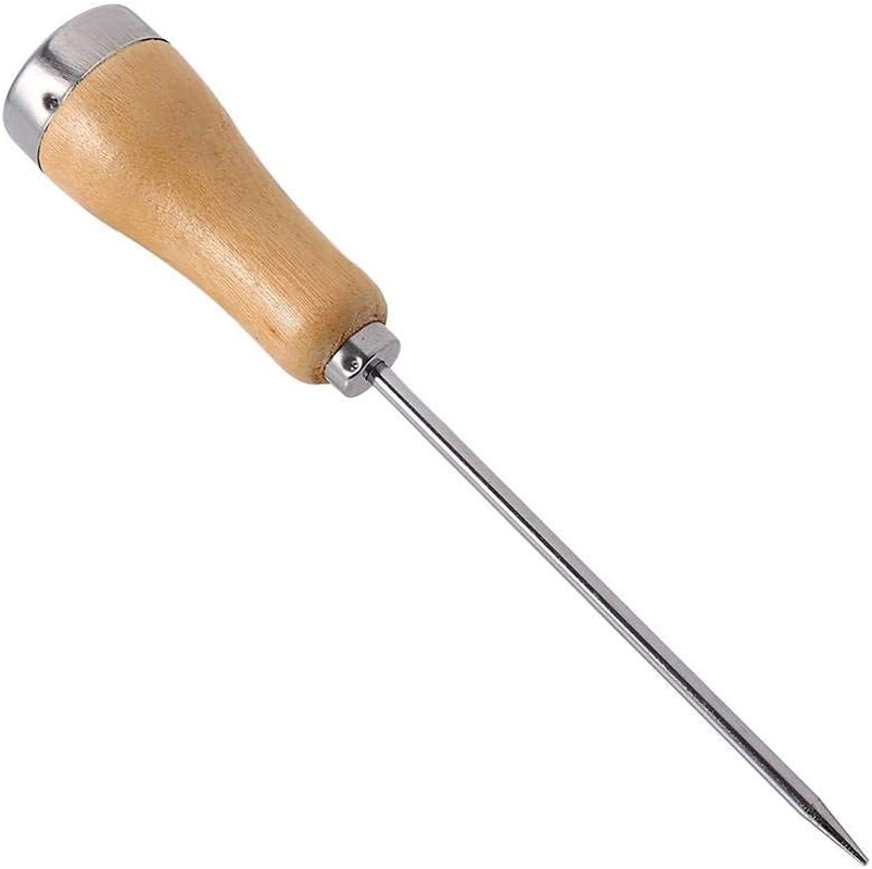 Ice Pick Crusher, Ice Pick Awl, Easy to Carry Secure Hold Stainless Steel Reduce Slips Wooden Handle for Picnics Bars Camping Kitchens image number 1