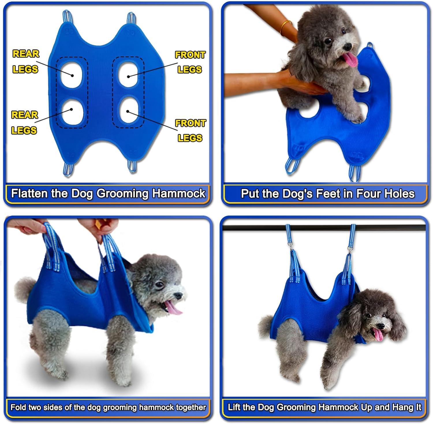 Dog Grooming Hammock Harness, Dog Sling Helper for Nail Trimming, Dog Hanging Hammock Restraint Bag for Nail Clipping/Claw Care (Medium) image number 1