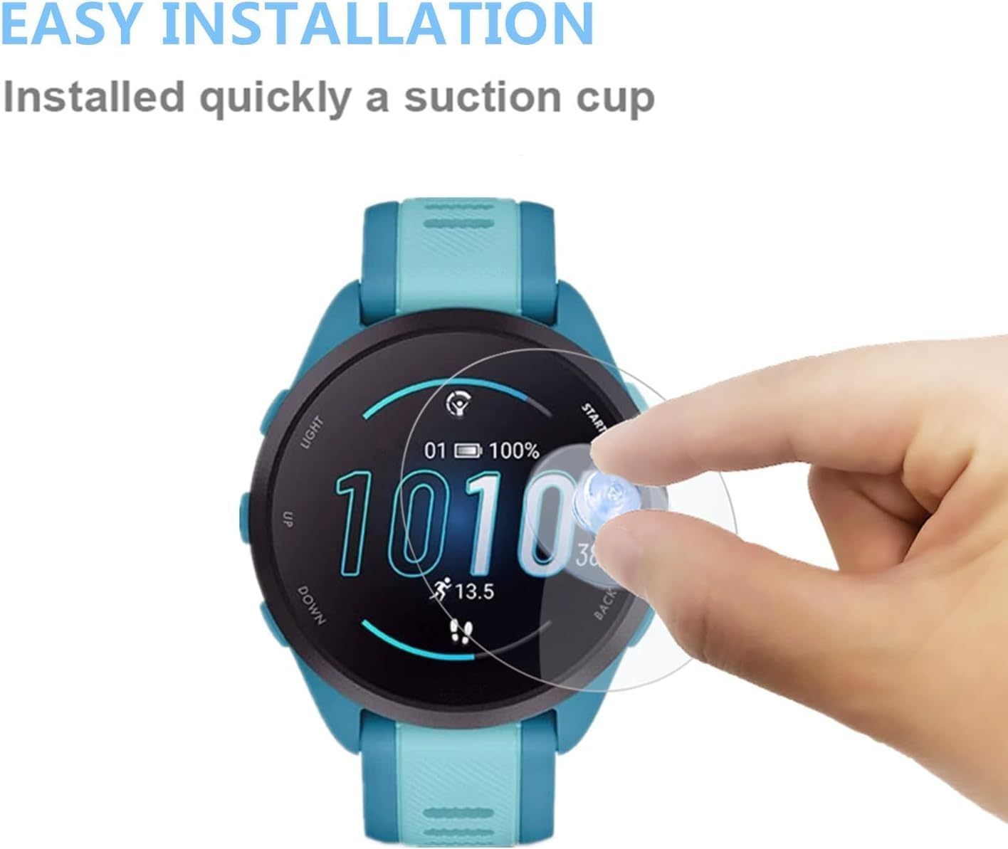 T Tersely (4 Pack) 9H Hardness Tempered Glass Screen Protector for Garmin Forerunner 165/165 Music, Screen Protector Film Guard for Garmin Forerunner 165/165 Music image number 1