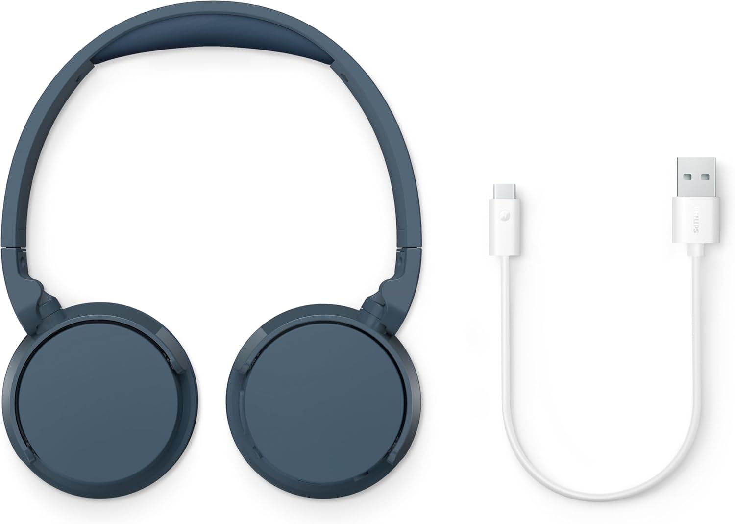 Philips TAH4209BL Lightweight On-Ear Wireless Bluetooth Headphones with Passive Noise Isolation - 55 Hours Playtime, Clear Calls, Dynamic Bass, 2 Hours USB-C Charging - Blue image number 5