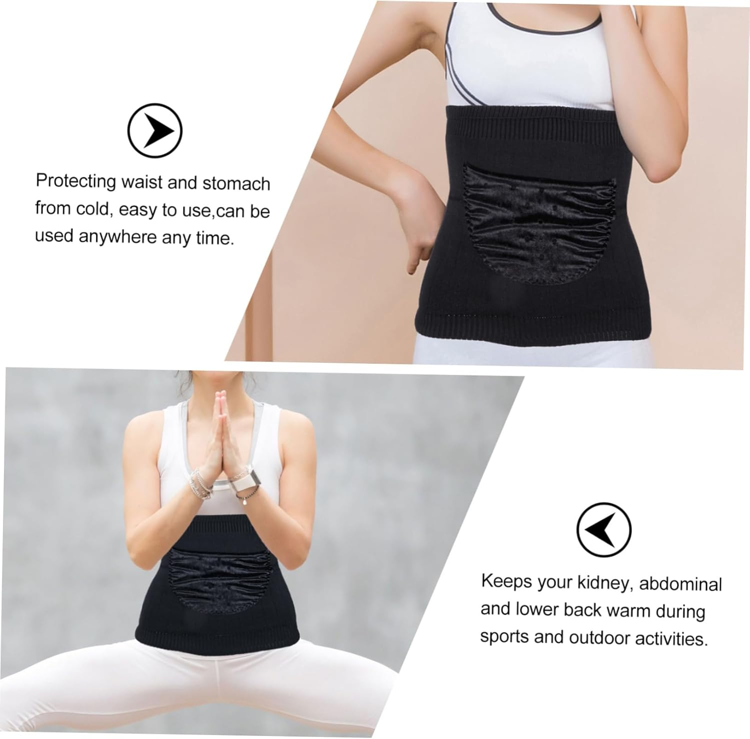 Ipetboom Warm Wool Kidney Belt Stretchy Thermal Waist Support for Stomach Protection Cozy Abdominal Band for Winter Friendly Breathable Design for Daily Use image number 2