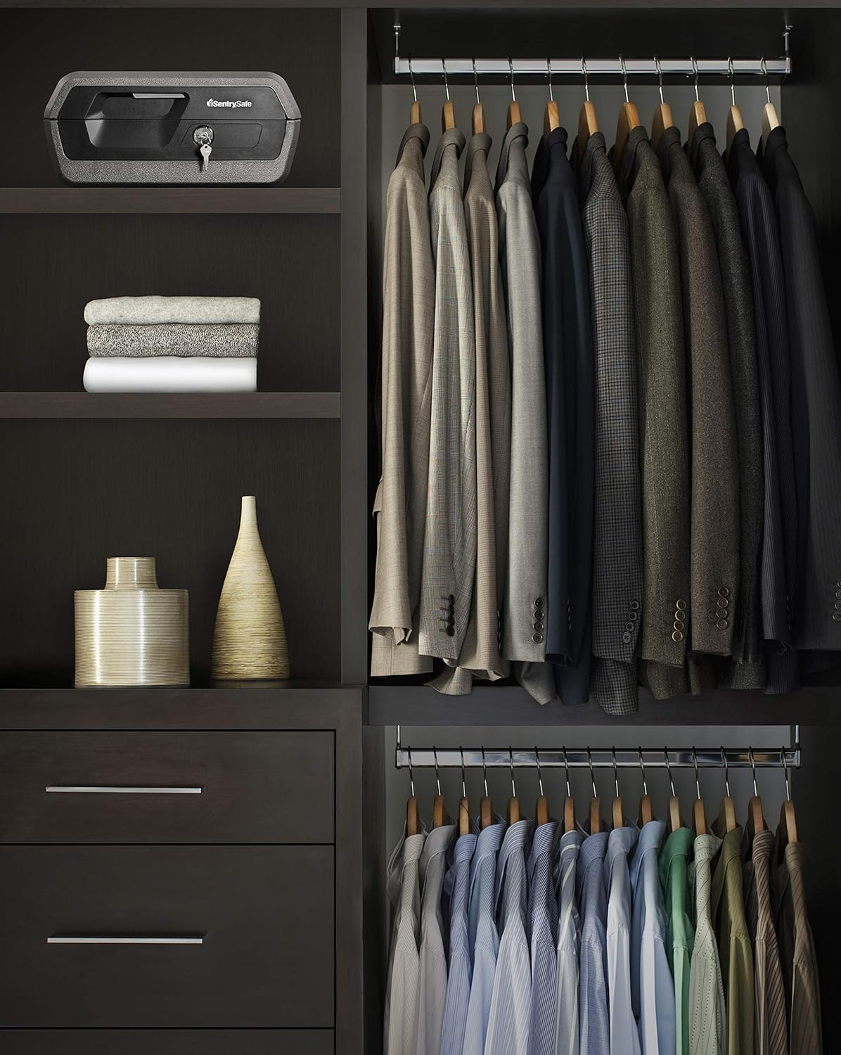 Sentry Safe CHW30100 Privacy Lock Chest Safe Box - Strong Lock Box with Key - Fire Proof Safe for Home Documents - Fire and Water Damage Protection up to 72H - 10L Capacity image number 1