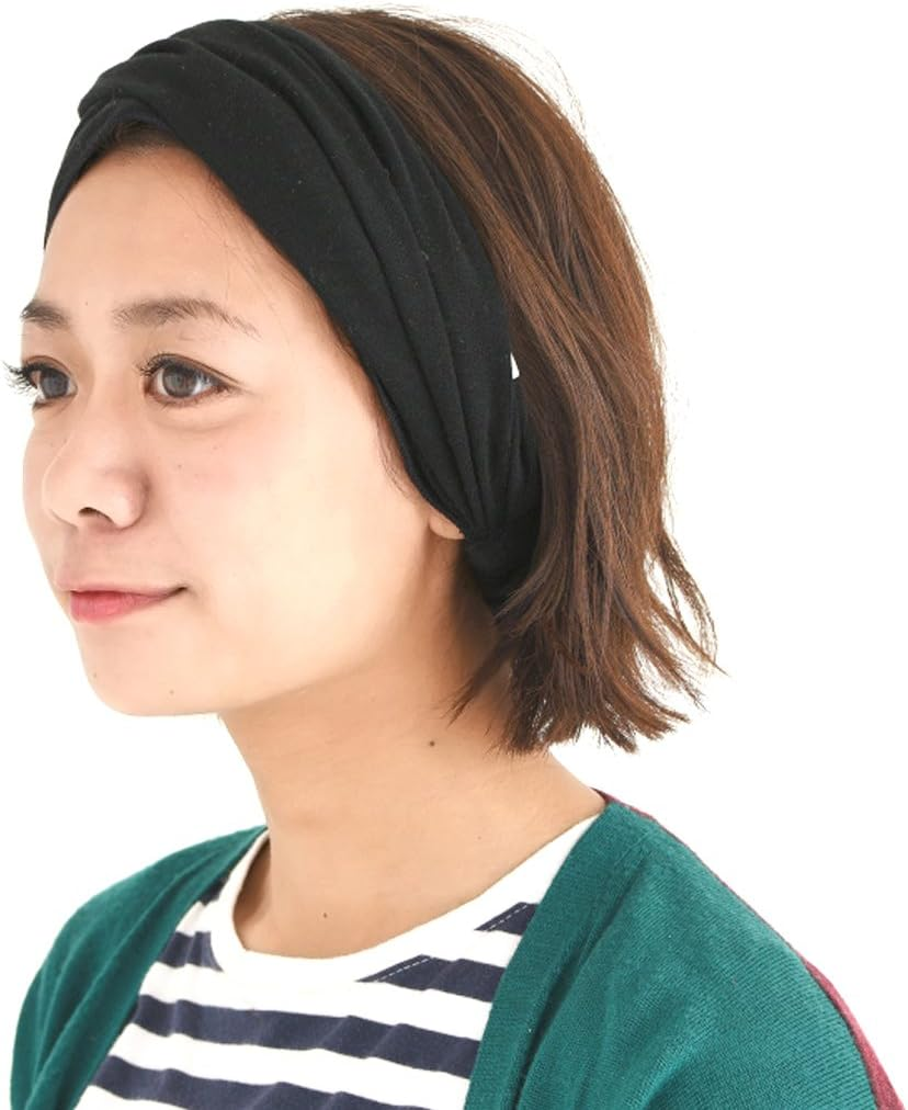 CHARM Organic Cotton Headband Bandana - Pre-Tied Wide Men Women Hair Band Fashion Chemo Head Band Dark Grey M