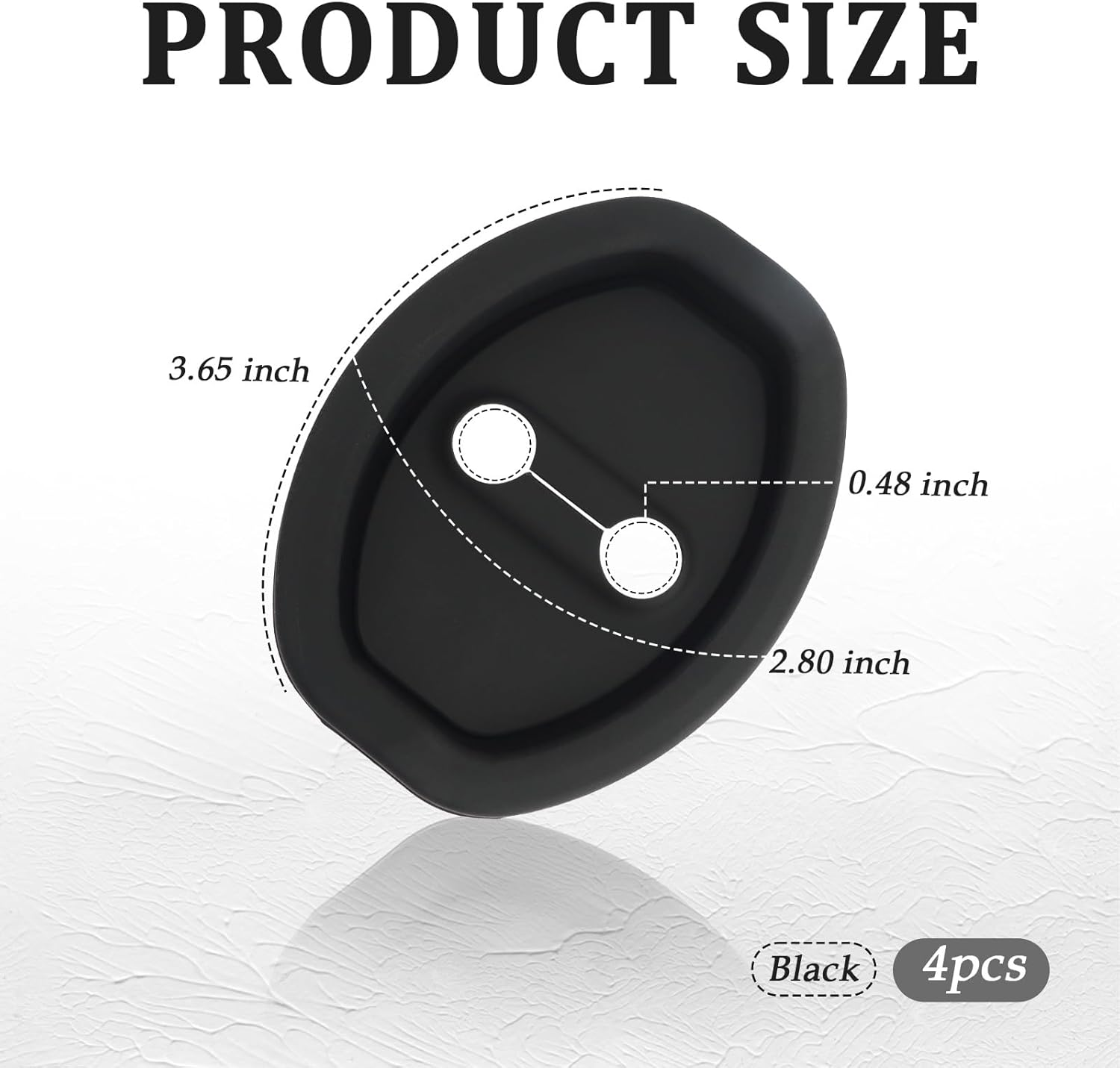 4PCS Upgraded Car Door Latch Guard Cover, Silicone Black Car Door Lock Cover for Noise Reduction, Universal Fit, 3.65 X 2.80 In image number 3