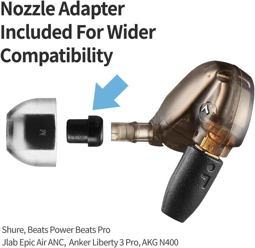 AZLA Sednaearfit Crystal Standard 2 - Earbud Tips for Wireless Headphones - Noise Canceling Earbuds Replacement Tips - Eartips Compatible with Shure, Sony, Beats, Sennheiser, Jabra (M) image number 4